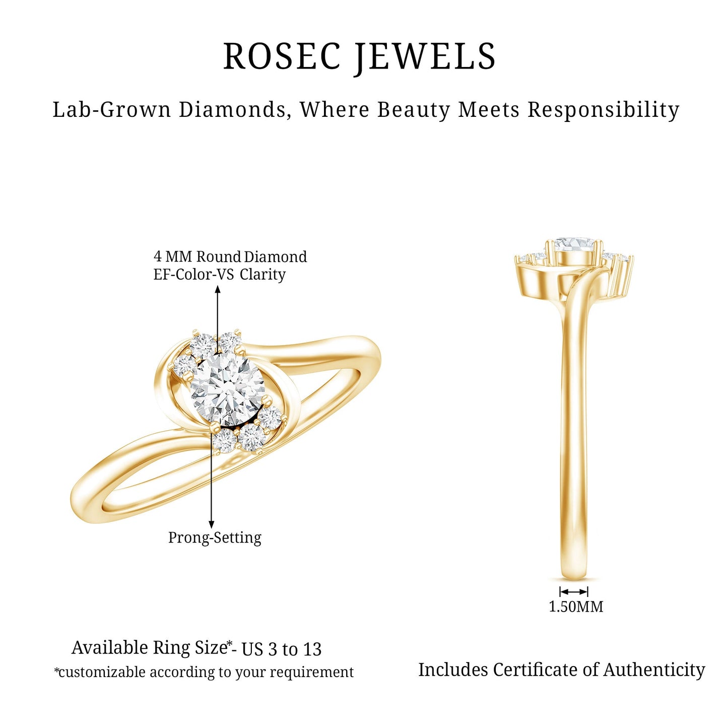 Brilliant Cut Certified Lab Grown Diamond Promise Ring For Her