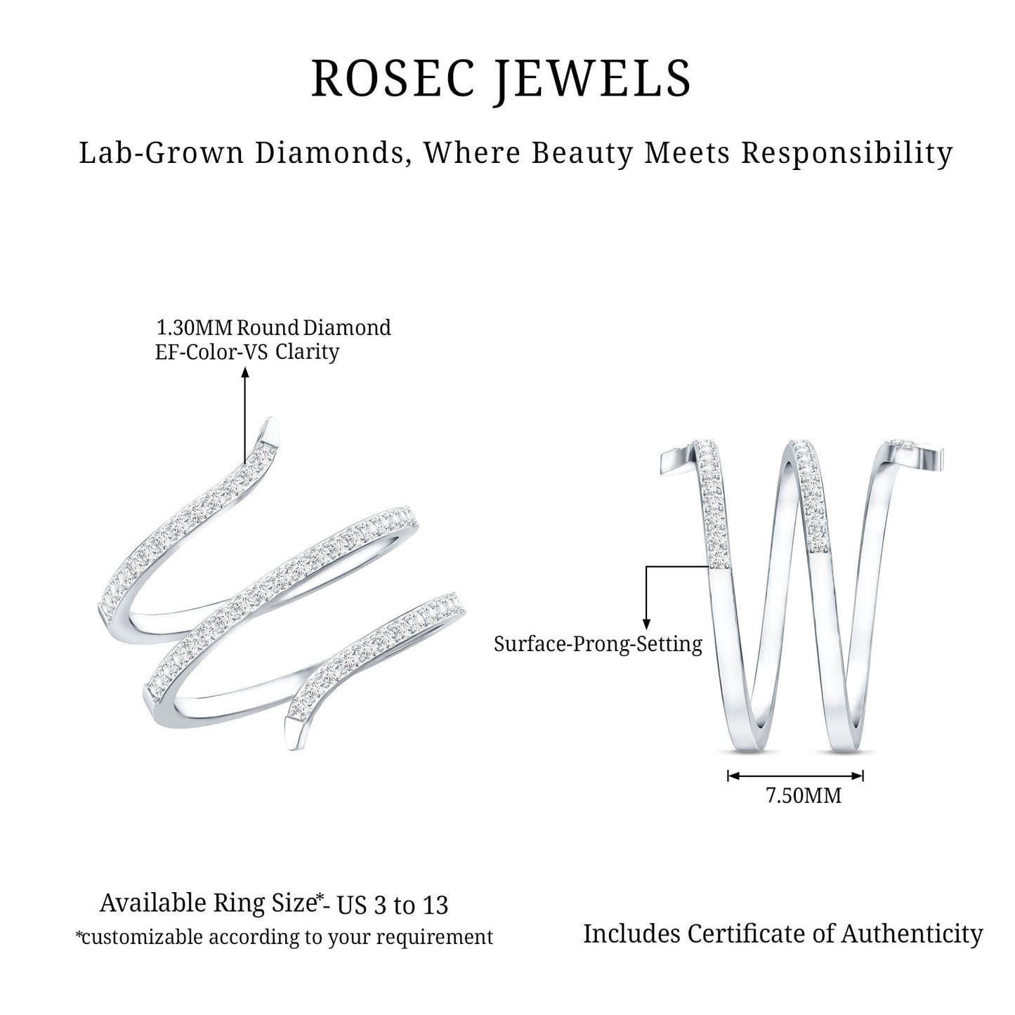 Certified Lab Grown Diamond Cocktail Ring For Women