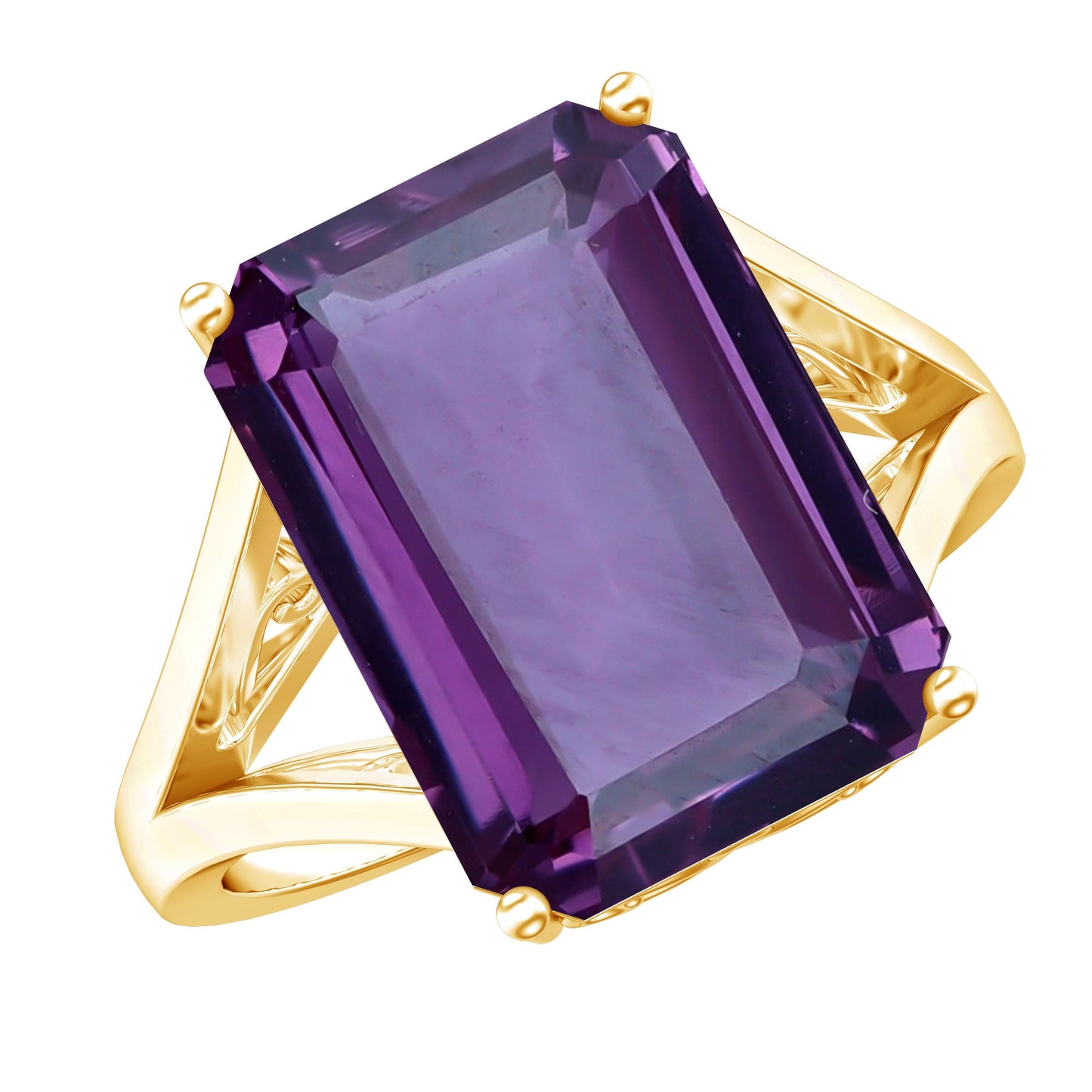 8 Carat Lab Grown Alexandrite Emerald Cut Engagement Ring