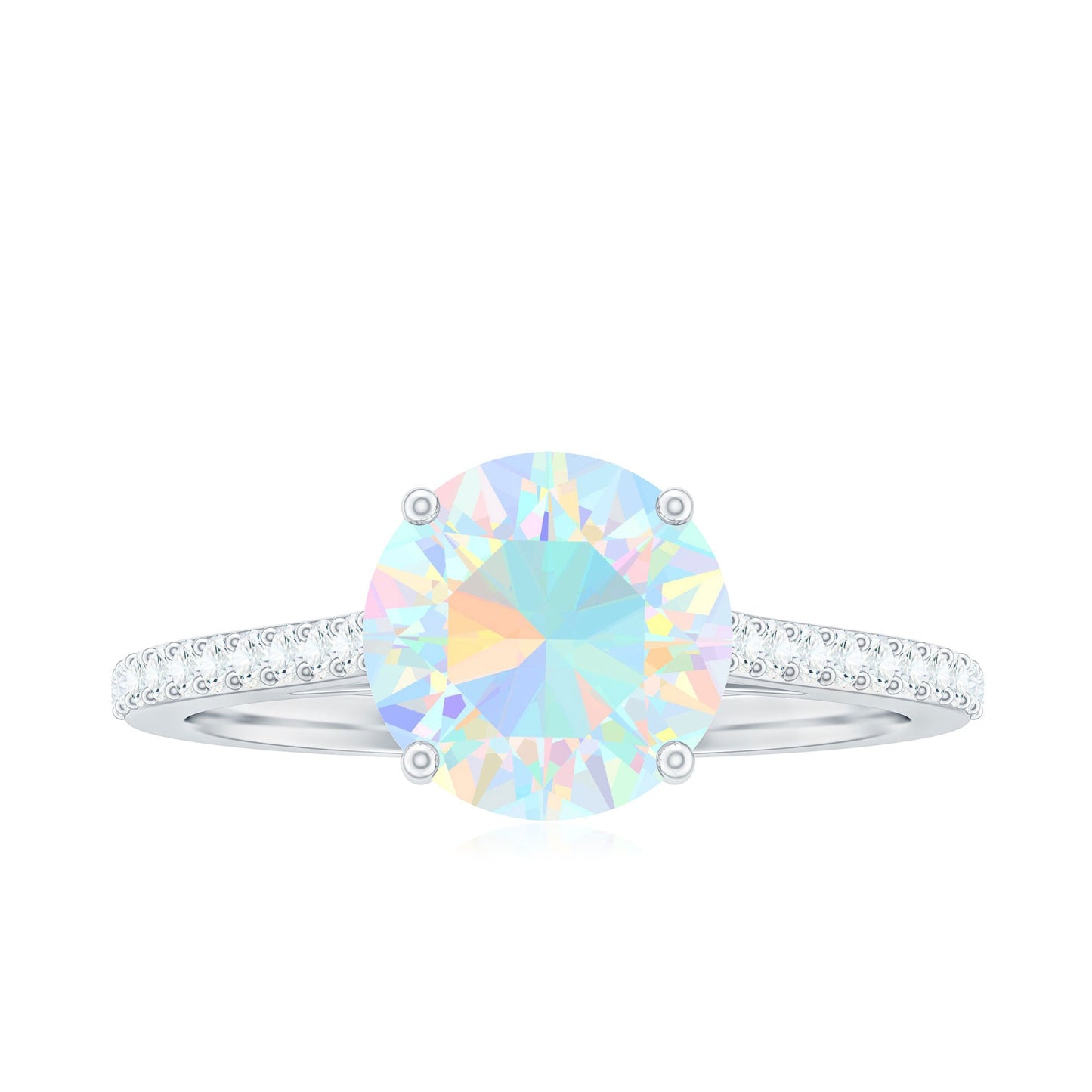 2 Carat Ethiopian Opal Diamond Engagement Ring with Certificate