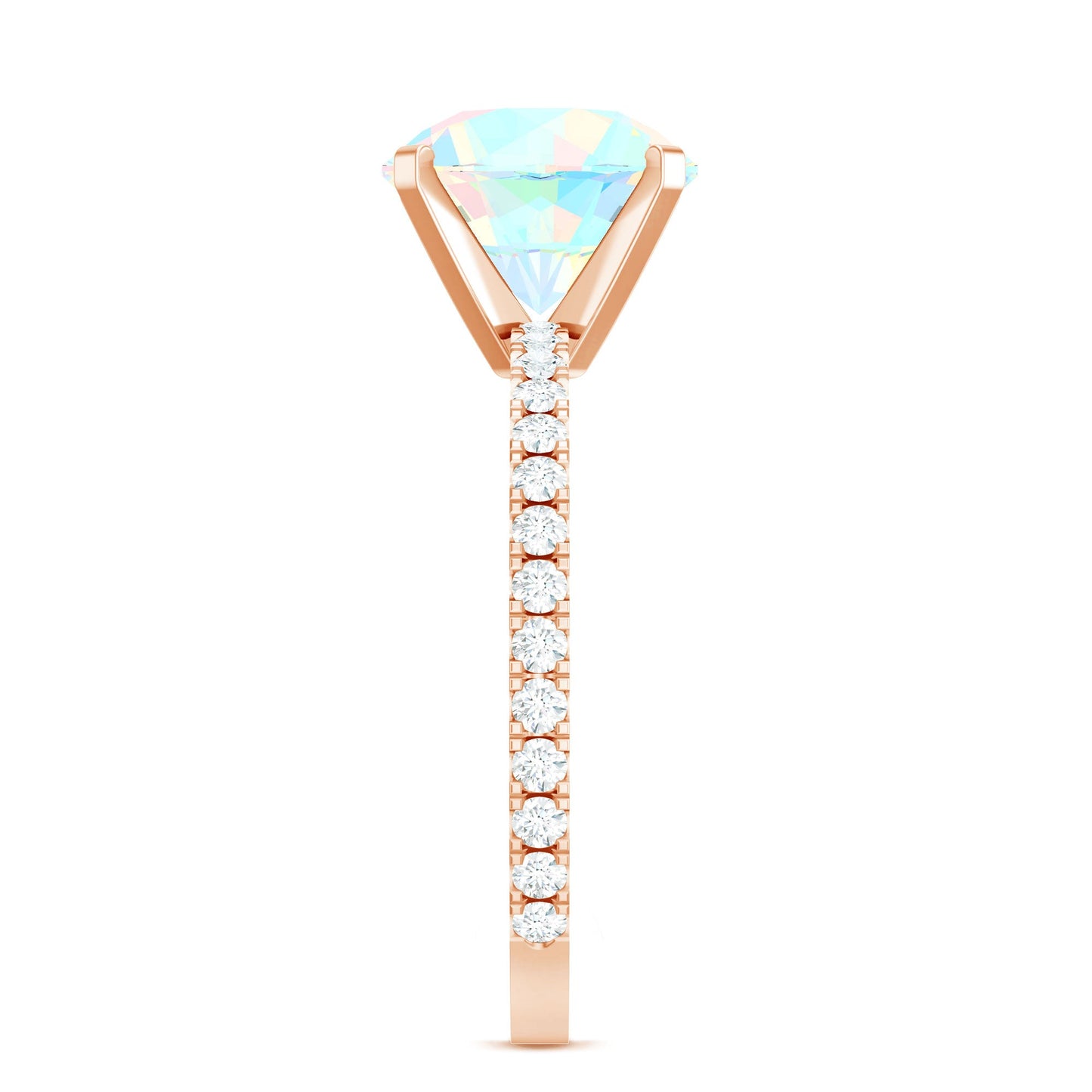 2 Carat Ethiopian Rainbow Opal Diamond Engagement Ring with Certificate