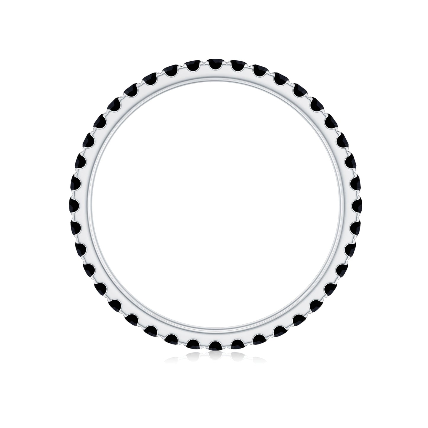 Certified Real Black Spinel Eternity Stackable Ring