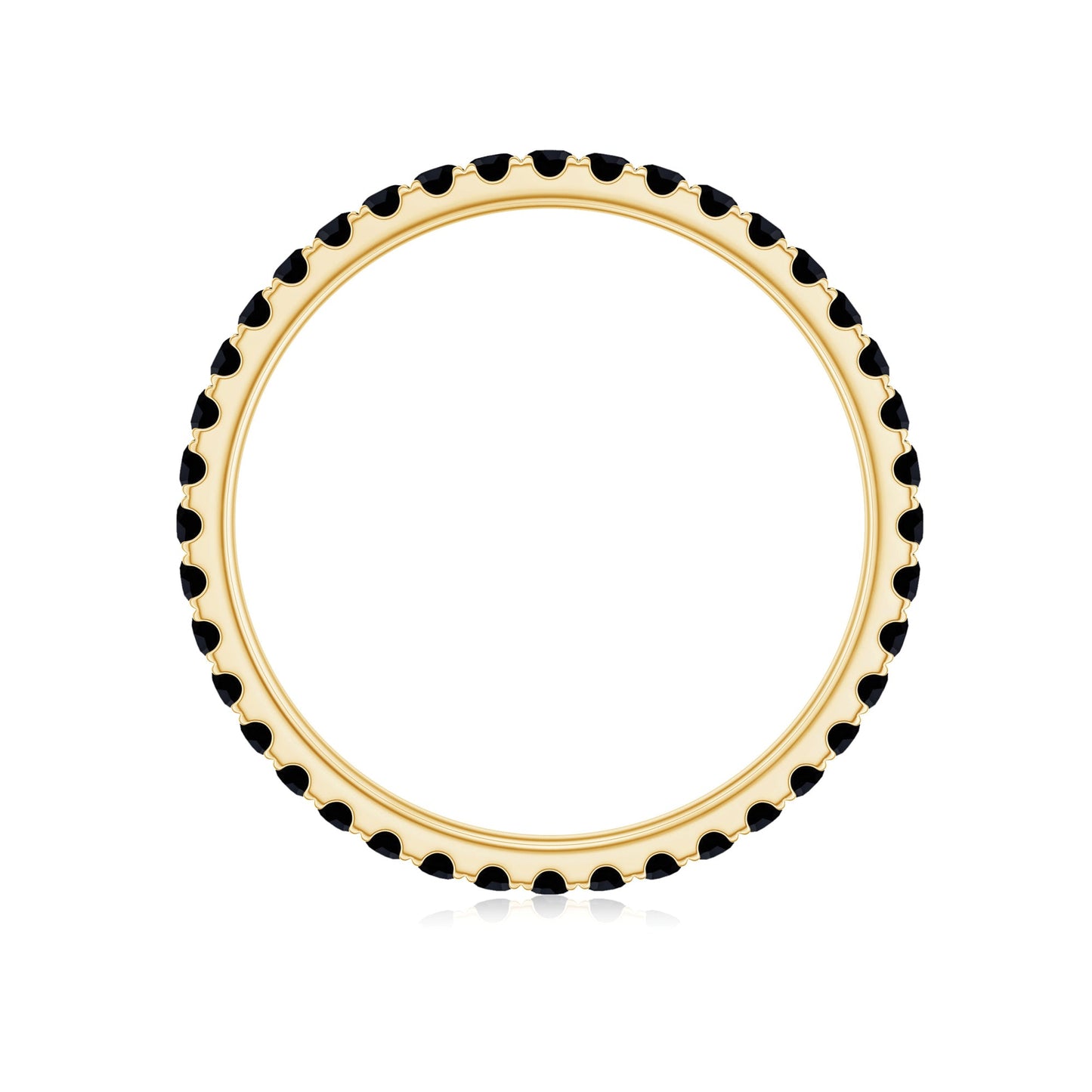 Certified Real Black Spinel Eternity Stackable Ring
