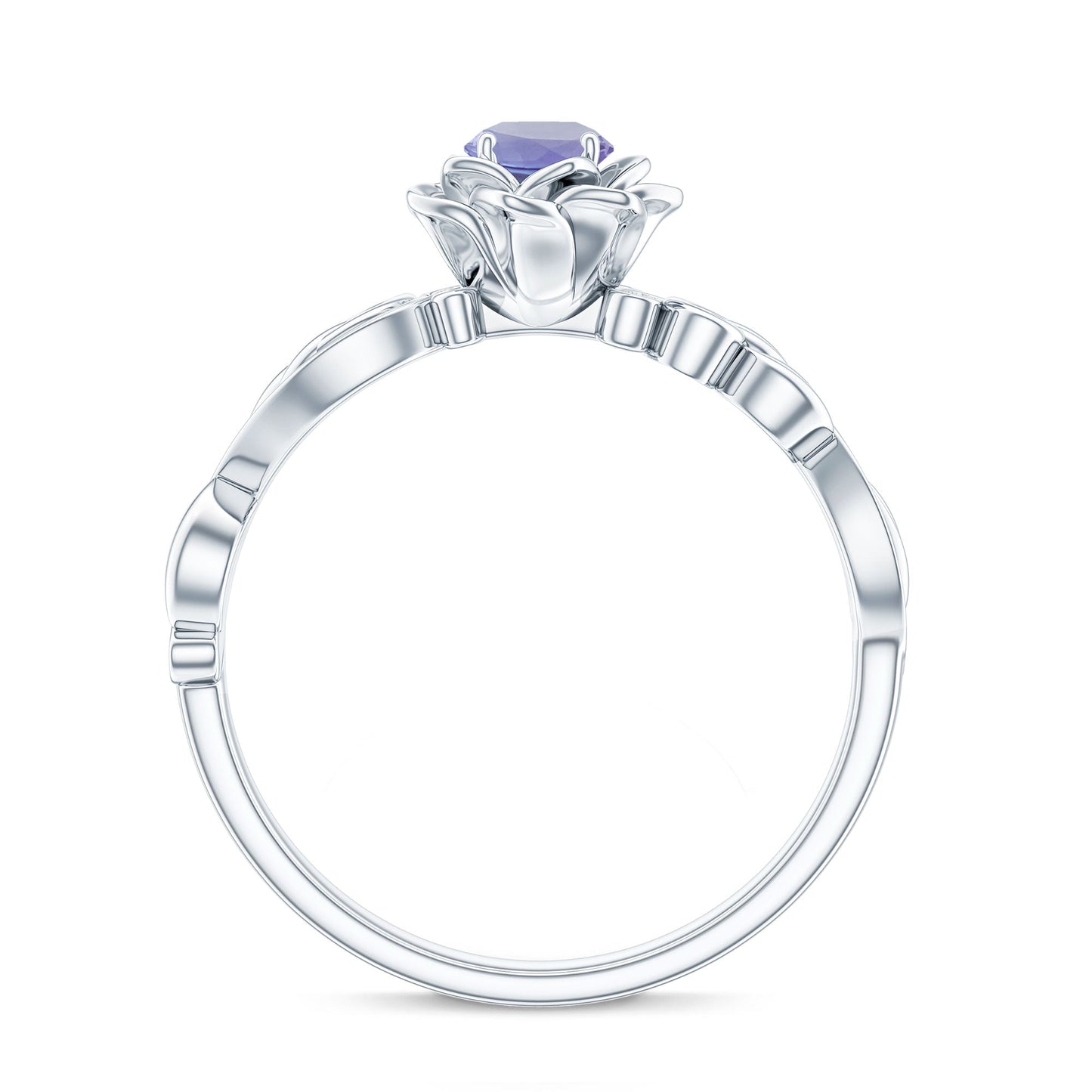 Nature Inspired Tanzanite Engagement Ring with Diamond