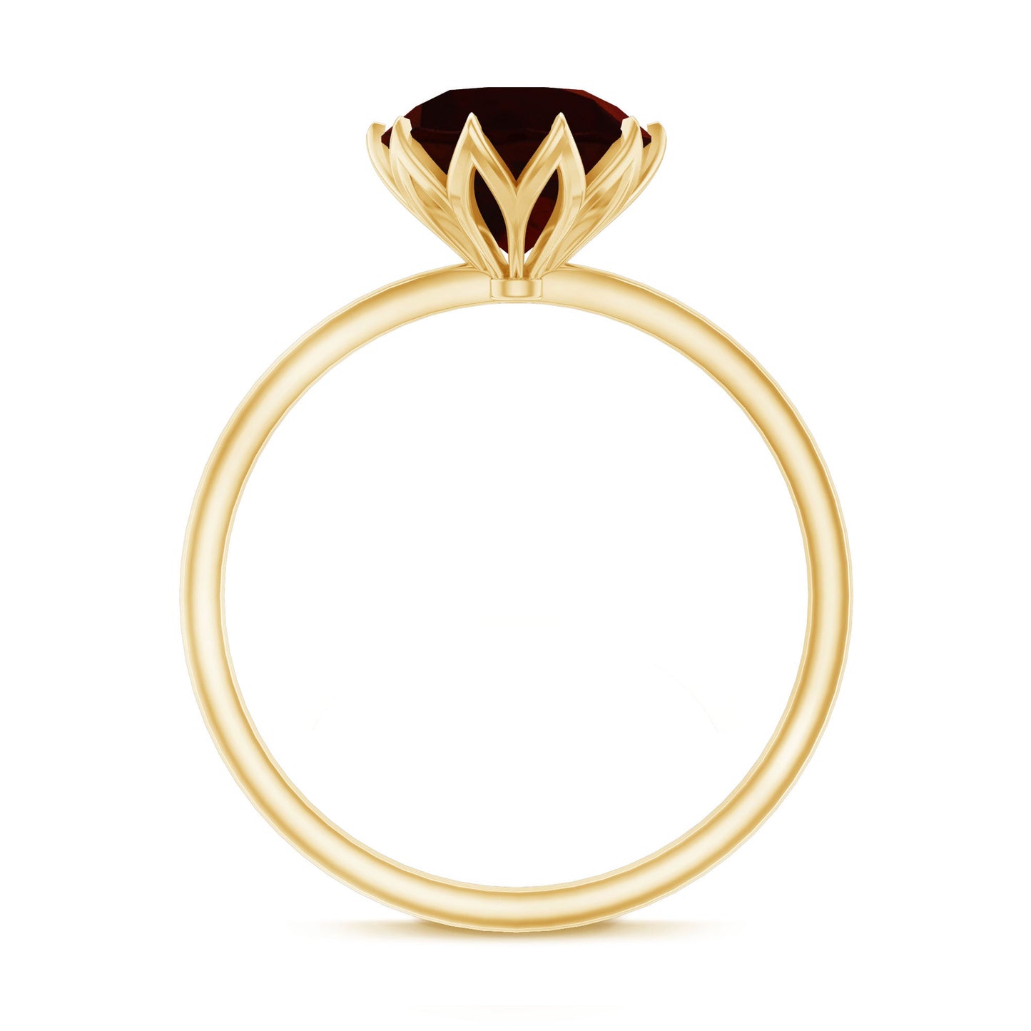 Natural 2.3 Carat Garnet Solitaire Engagement Ring