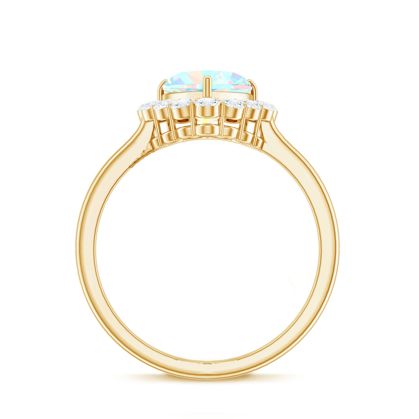 Certified Real Ethiopian Opal Heart Shaped Engagement Ring with Diamond Halo