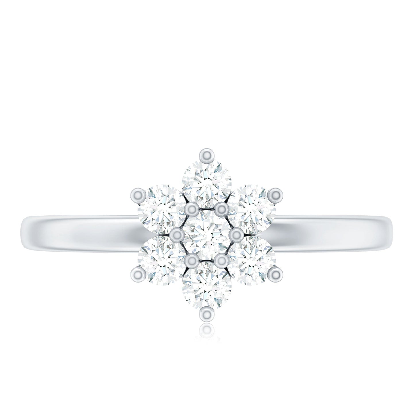 Certified Brilliant Cut Moissanite Flower Engagement Ring