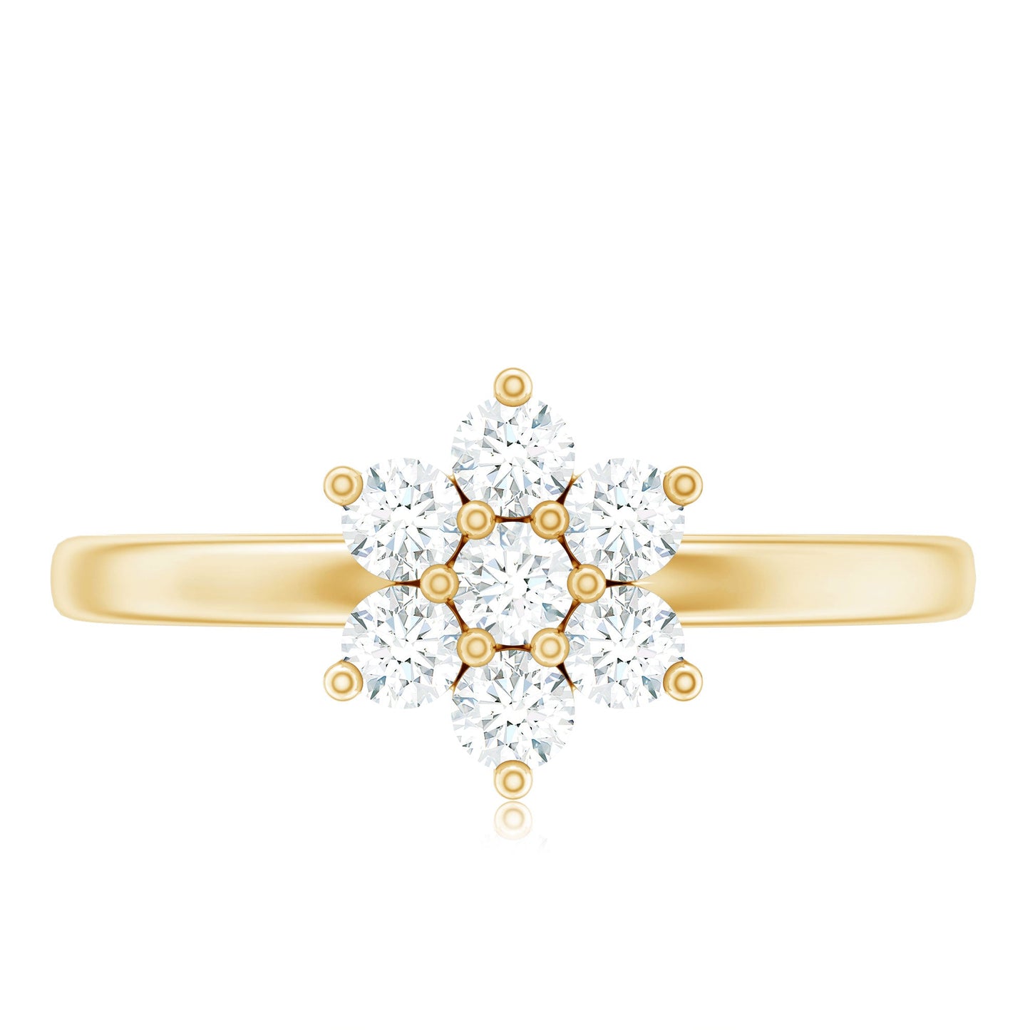 Certified Brilliant Cut Moissanite Flower Engagement Ring