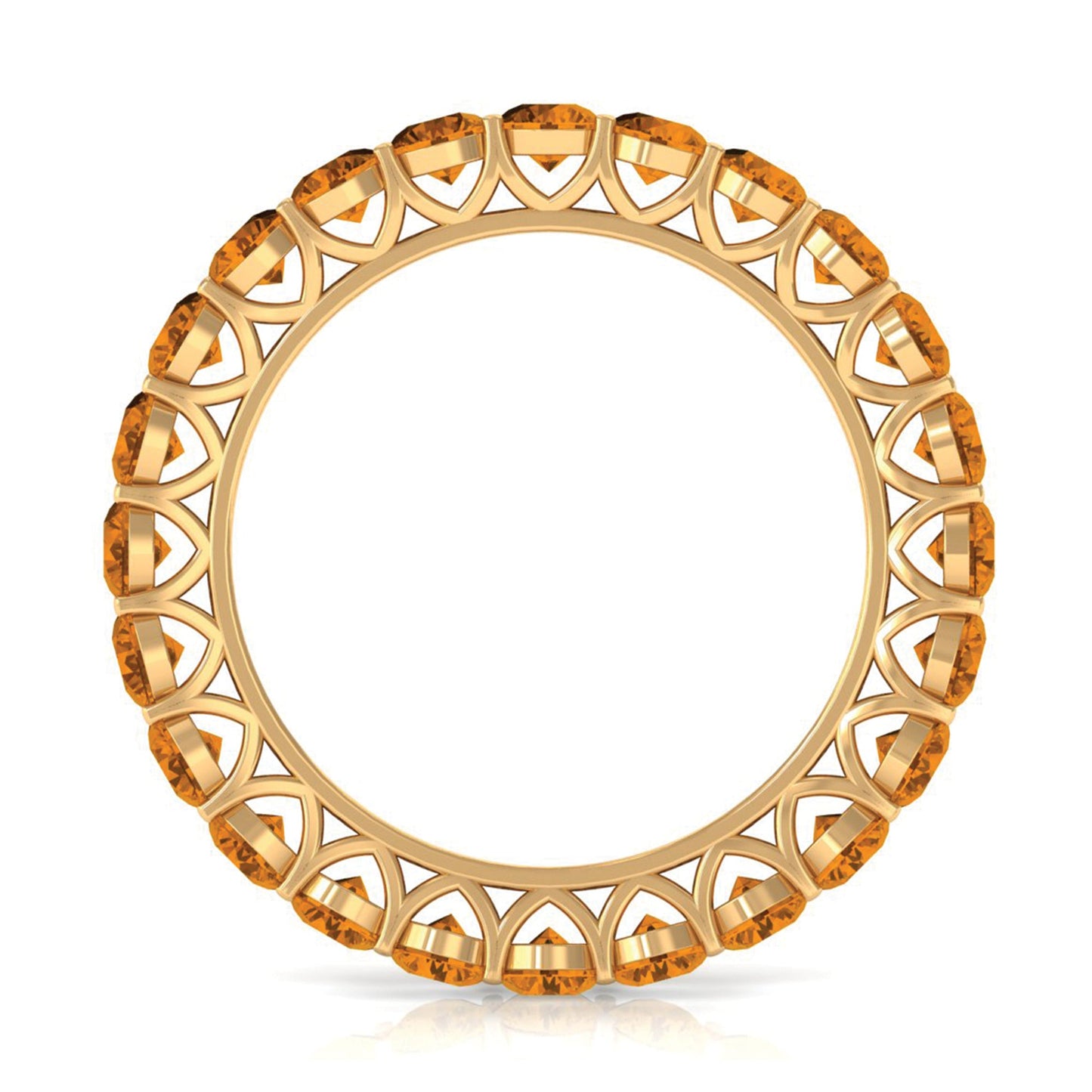 Round Citrine Simple Full Eternity Band Ring