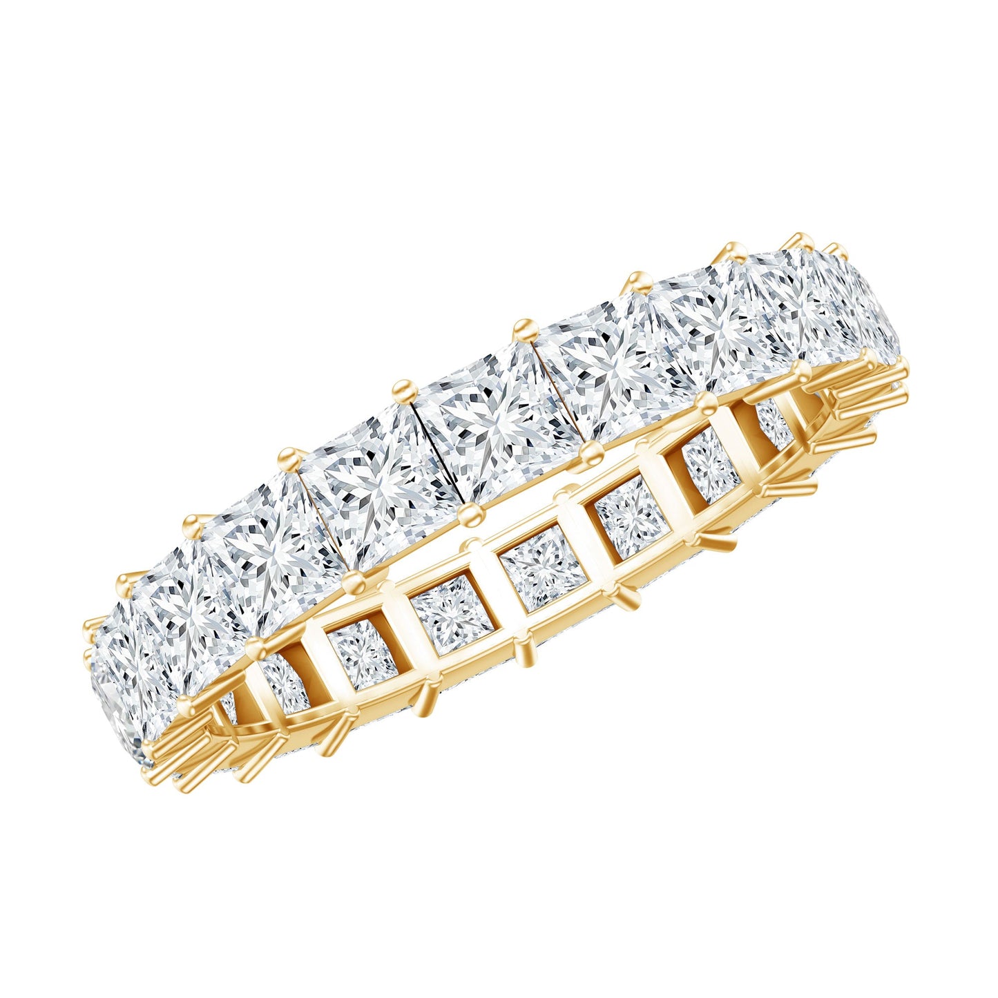 Princess Cut Certified Moissanite Full Eternity Ring
