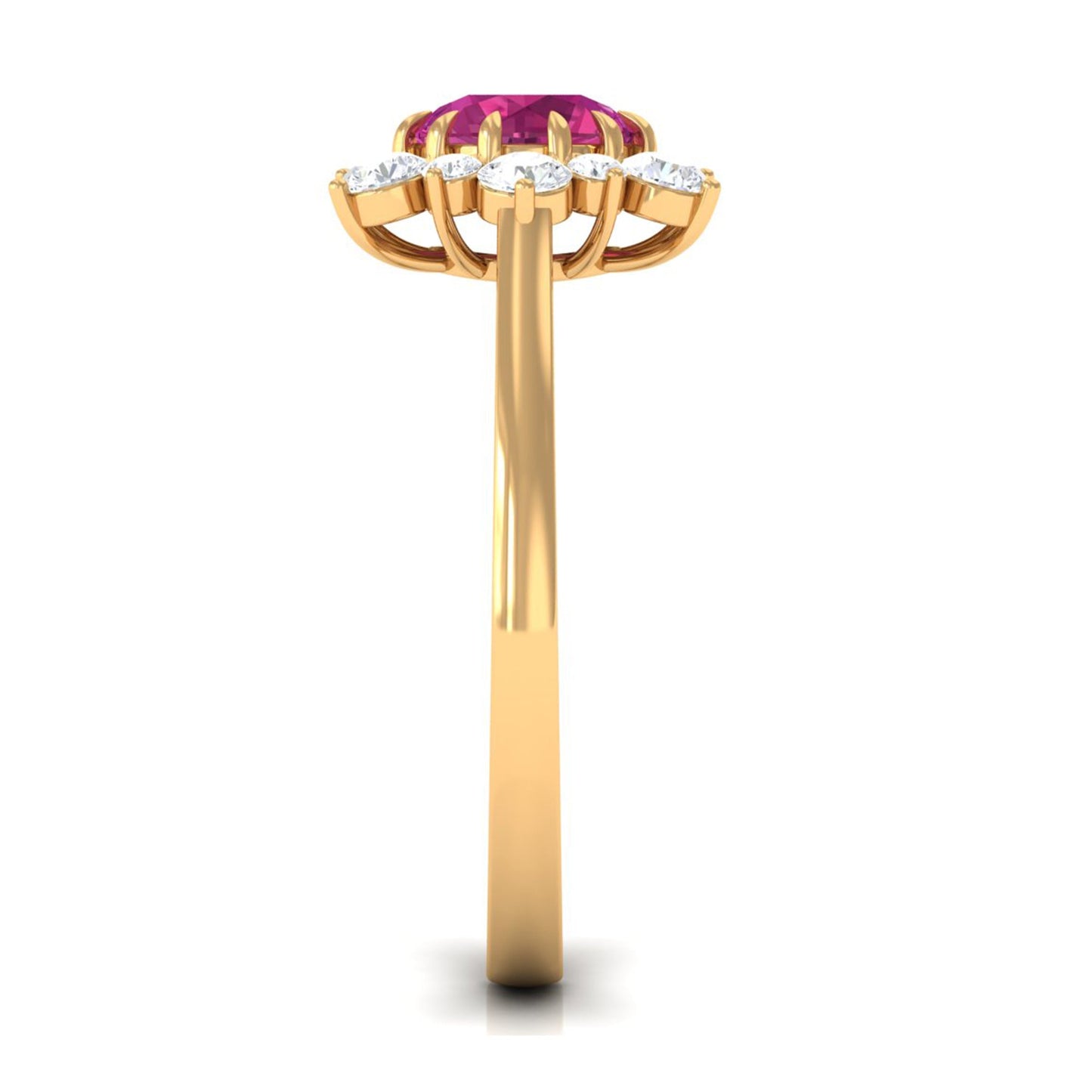 1.2 Carat Pink Tourmaline and Diamond Halo Engagement Ring