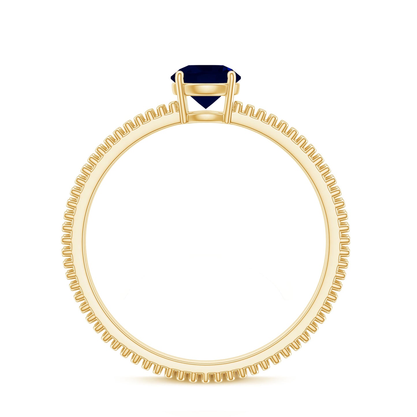 Certified 0.95 Carat Solitaire Blue Sapphire Birthstone Ring for Women
