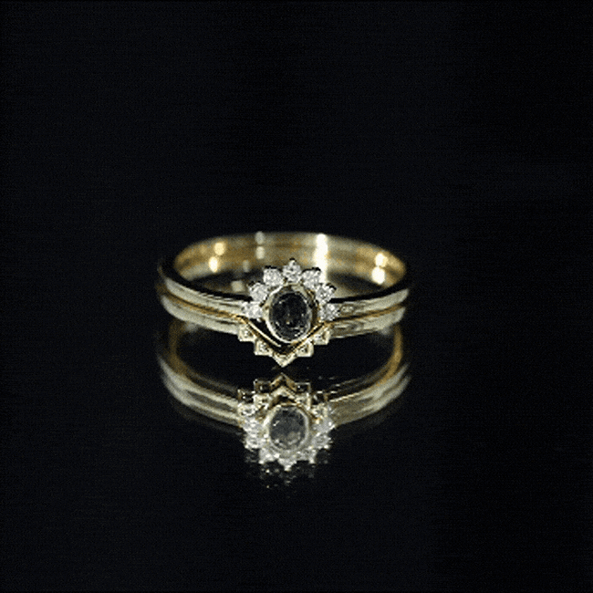Real London Blue Topaz Engagement Ring With Enhancer in Silver