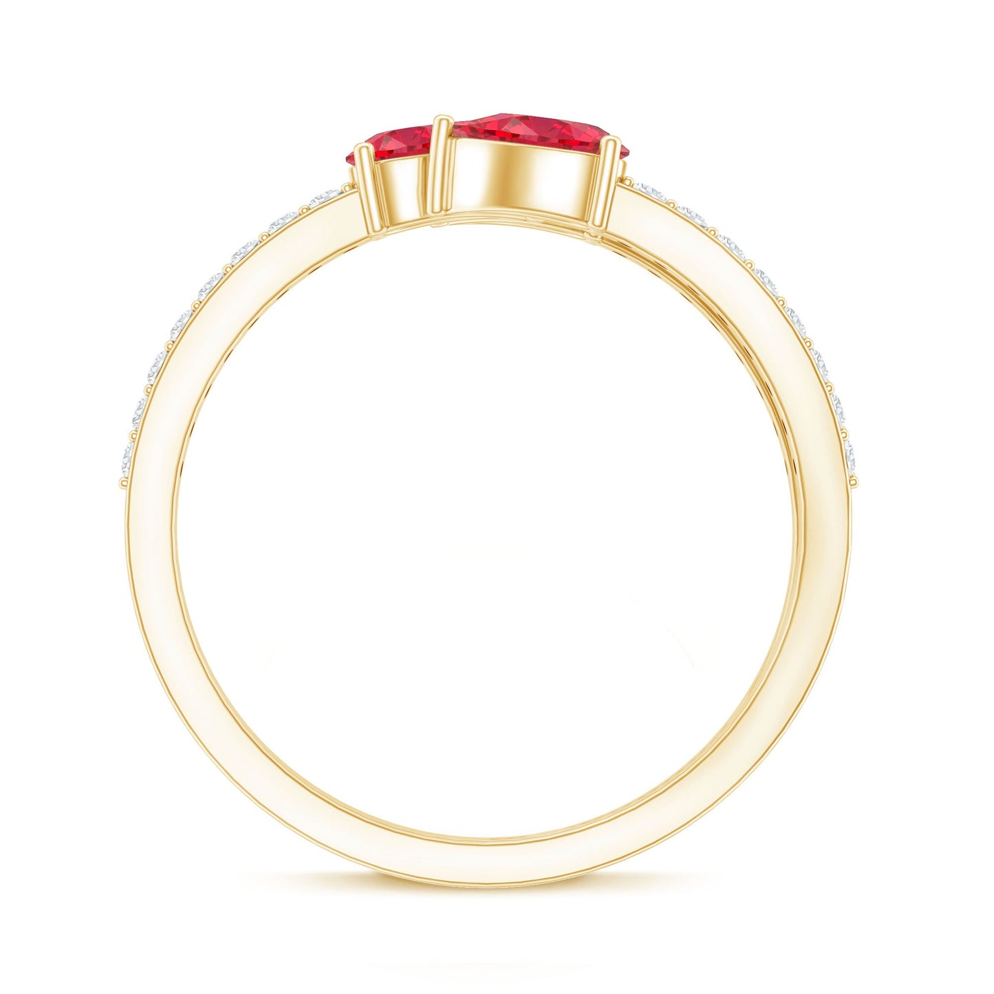 Pear Shaped Lab Grown Ruby 3 Stone Anniversary Ring