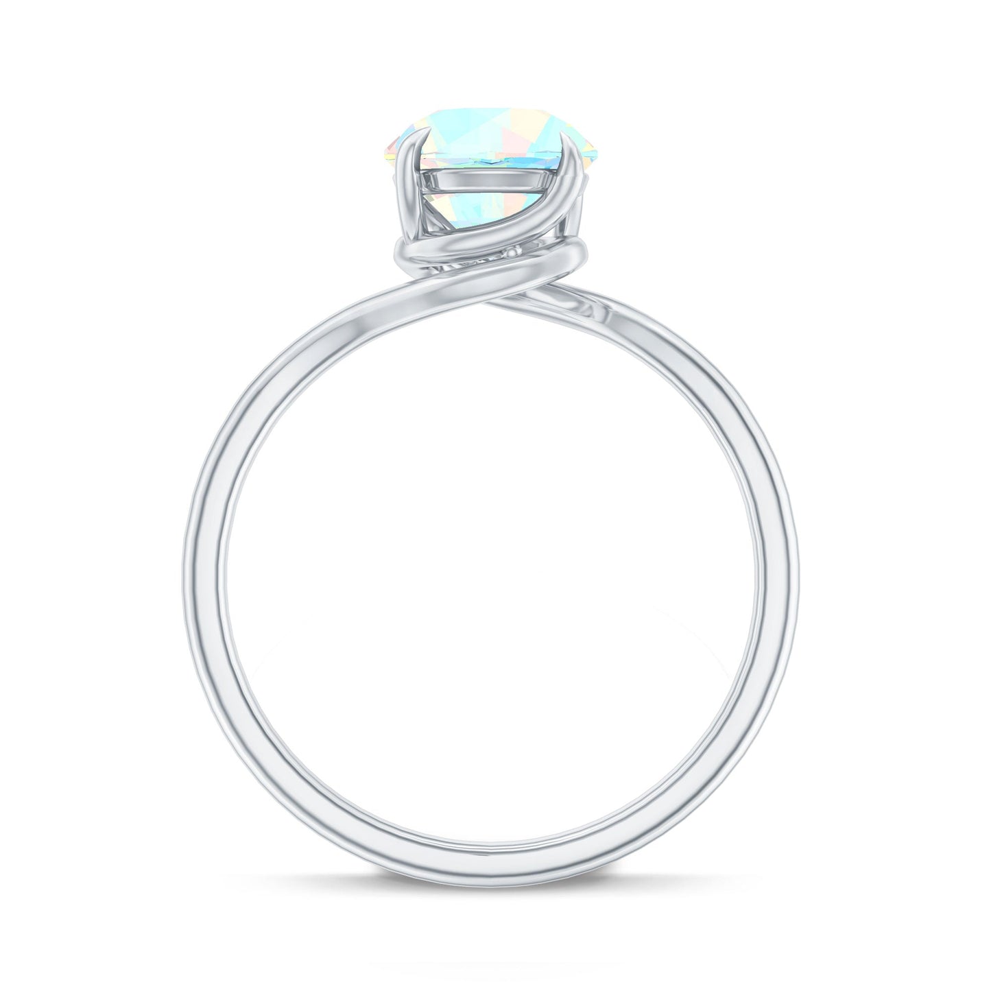 Certified Real Ethiopian Opal Solitaire Engagement Ring with Bypass Shank