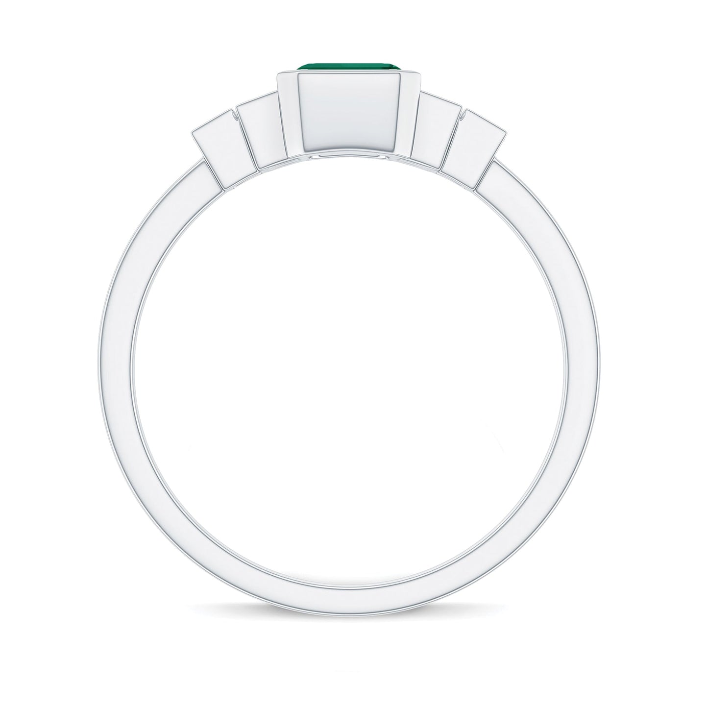 Certified Lab Grown Emerald Diamond Art Deco Engagement Ring