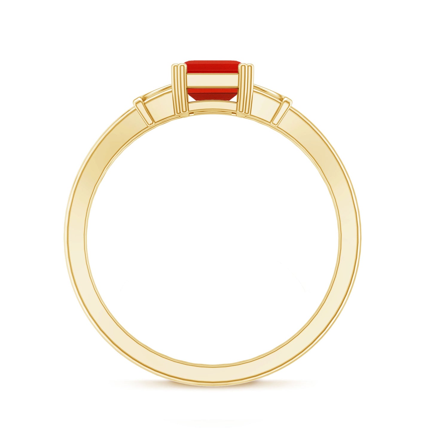 1 Carat Solitaire Emerald Cut Fire Opal Engagement Ring