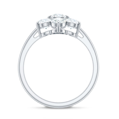Certified Moissanite Beautiful Flower Engagement Ring