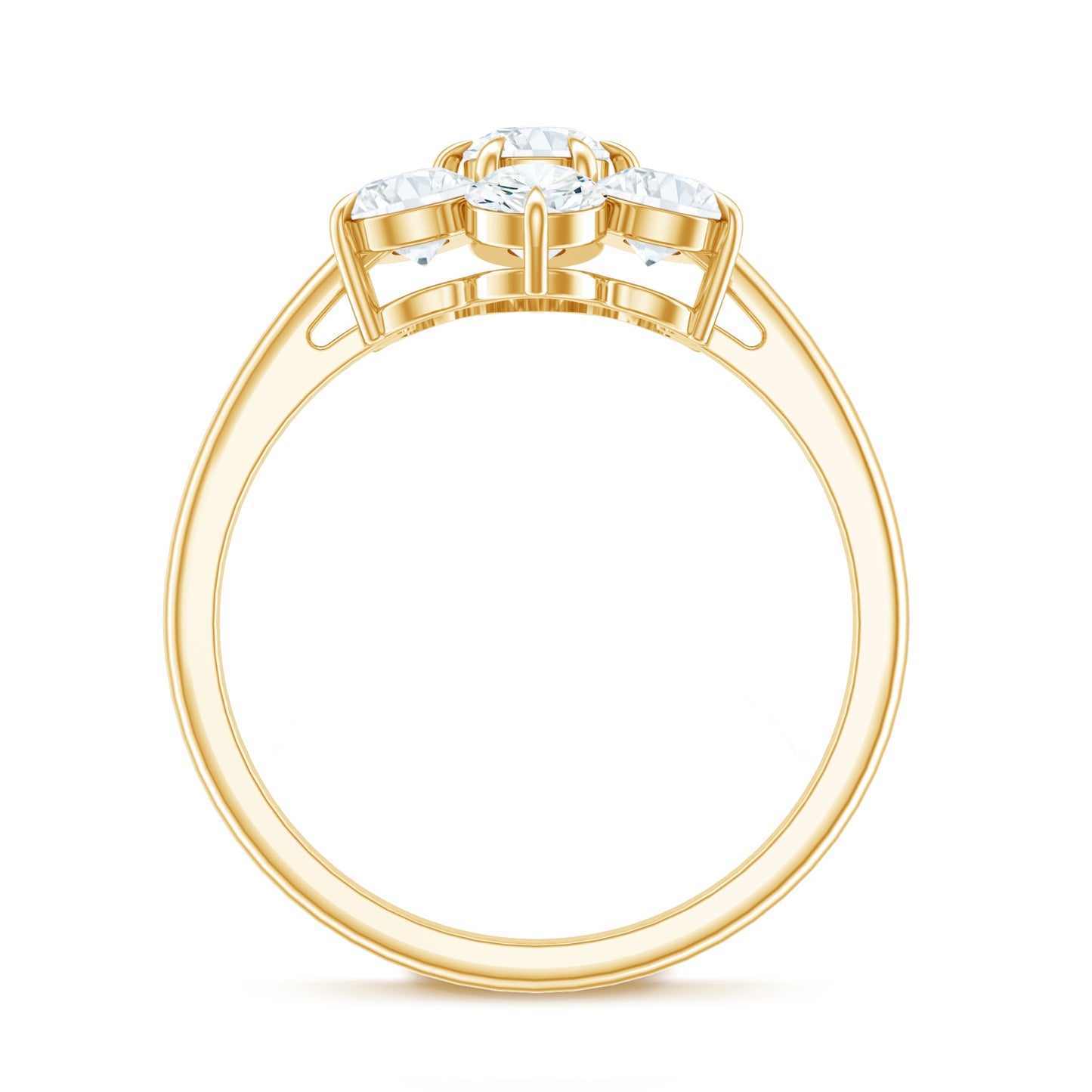 Certified Moissanite Beautiful Flower Engagement Ring