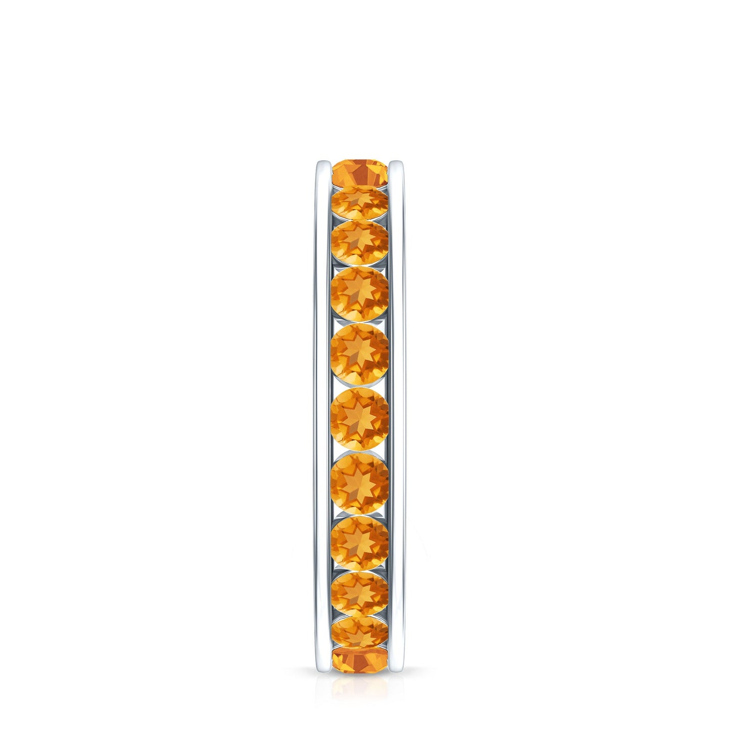 Natural Citrine Channel Set Eternity Ring for Anniversary