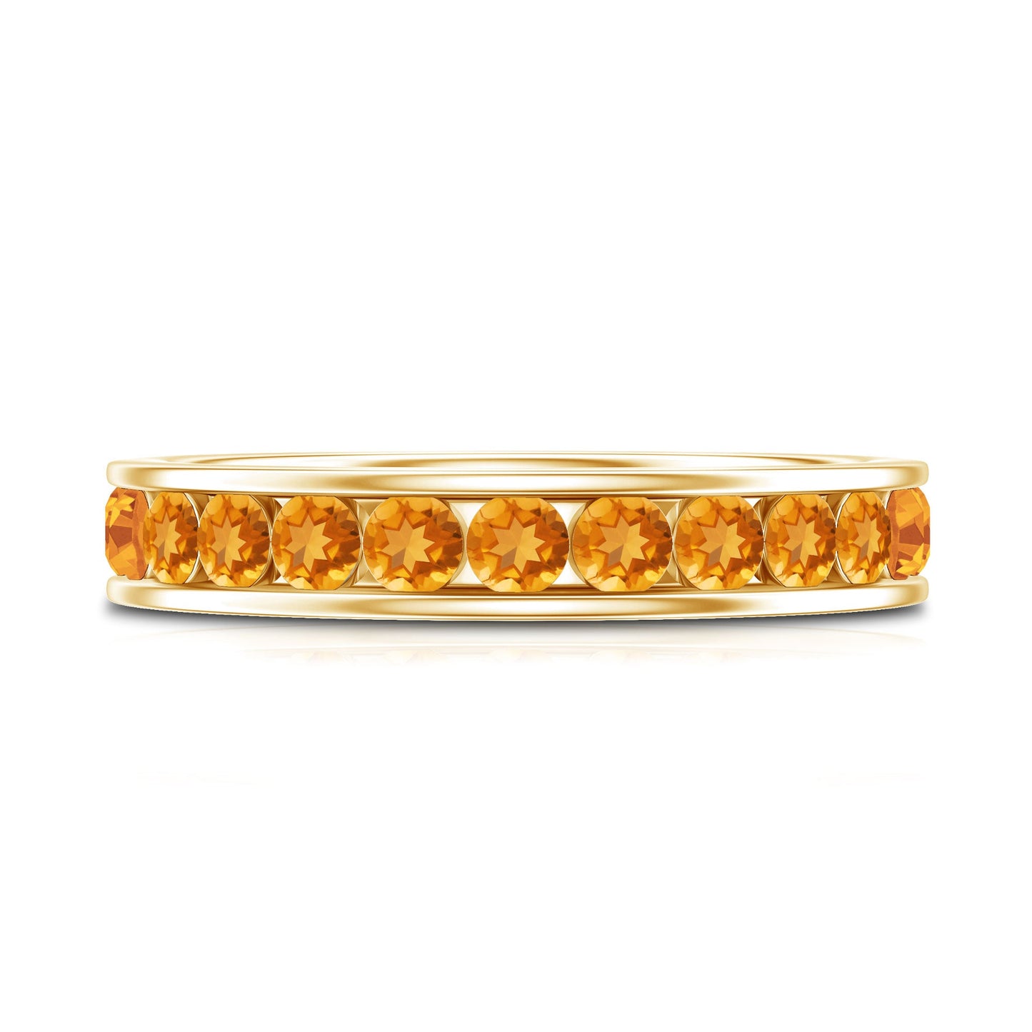 Natural Citrine Channel Set Eternity Ring for Anniversary