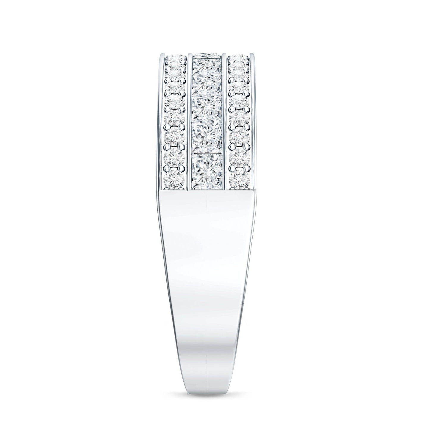 Moissanite 3 Row Eternity Band Ring for Women