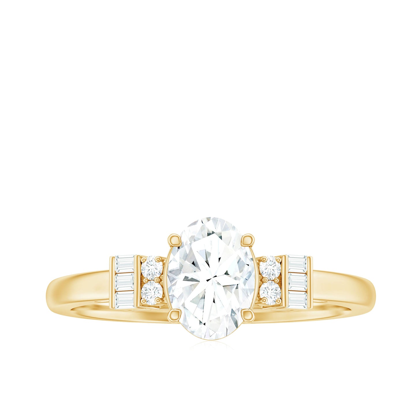 Oval Shaped Moissanite Engagement Ring with Certificate