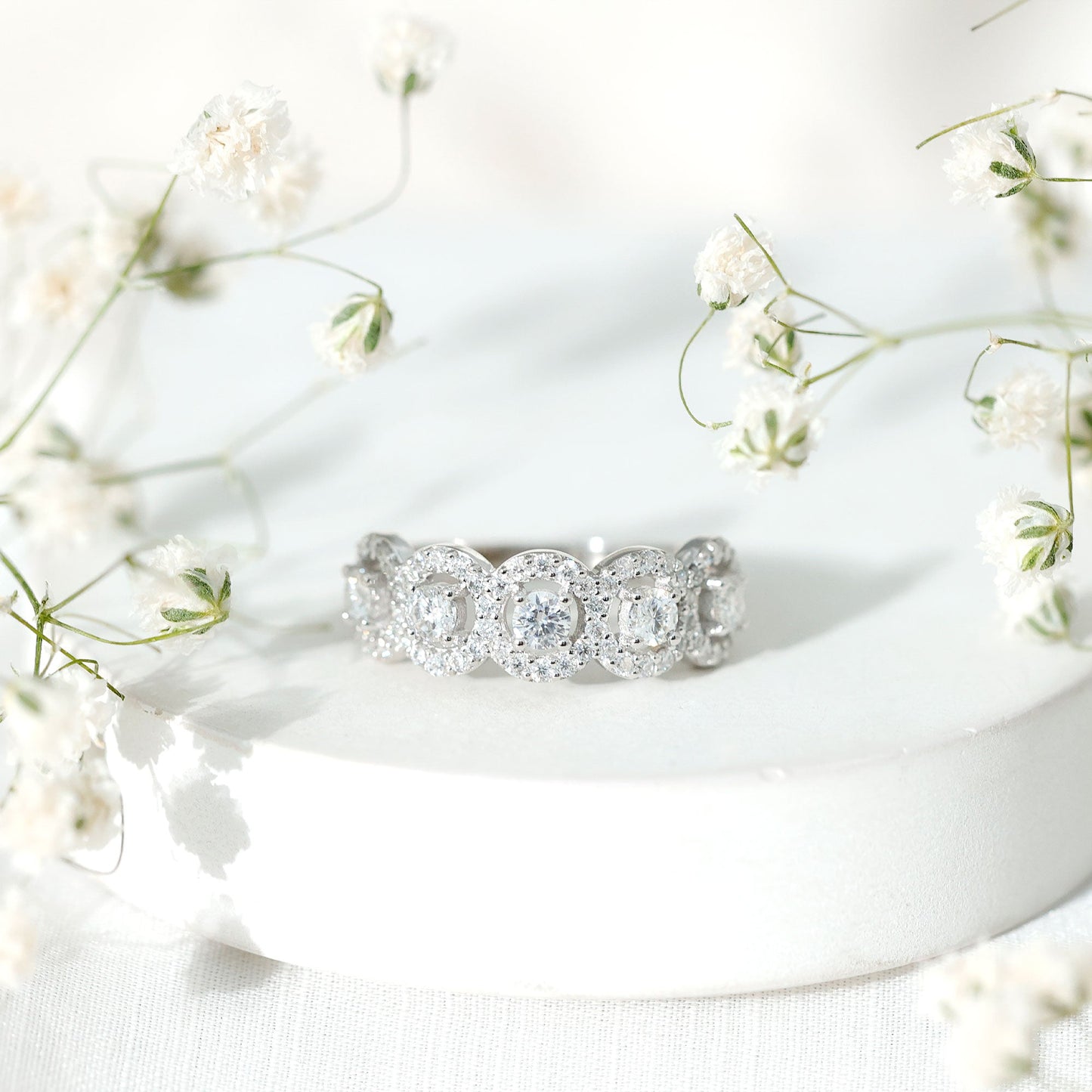Classic Diamond Half Eternity Wedding Anniversary Ring