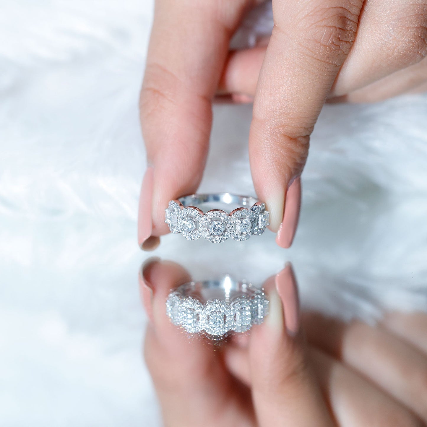 Classic Diamond Half Eternity Wedding Anniversary Ring
