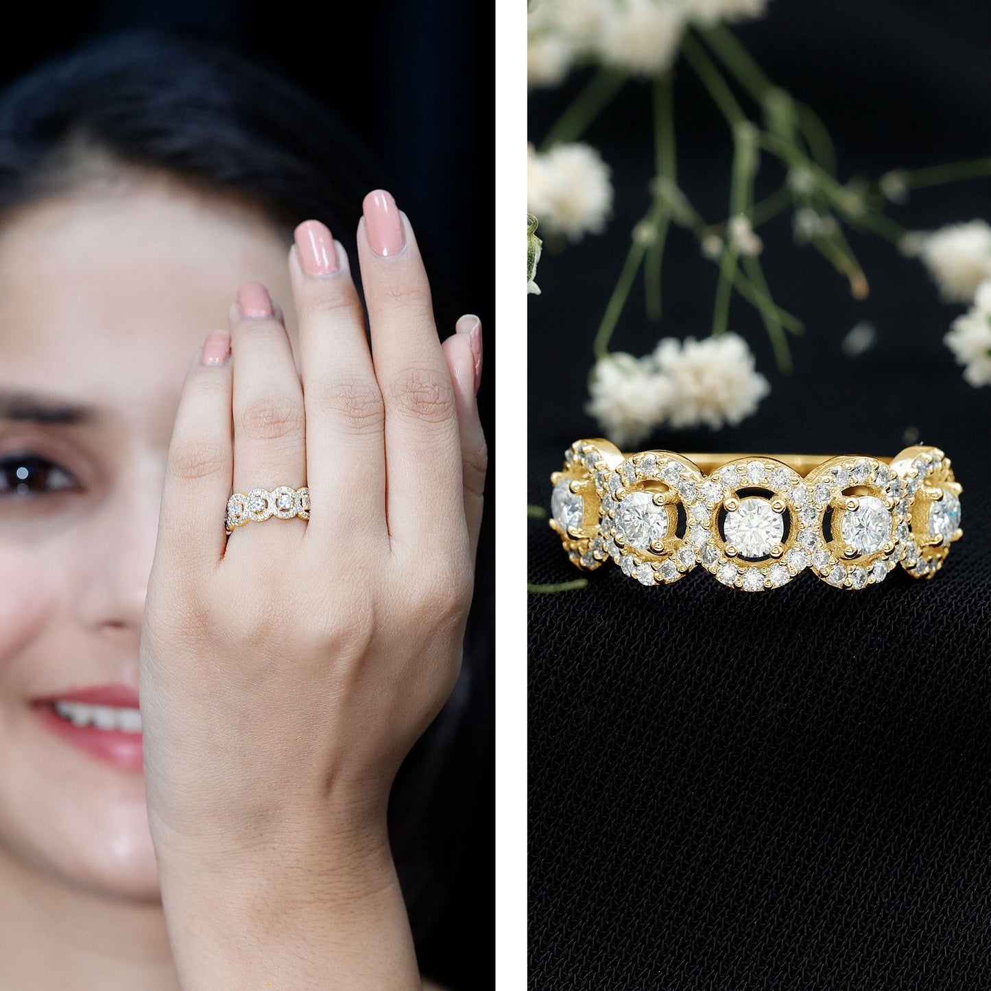 Classic Diamond Half Eternity Wedding Anniversary Ring