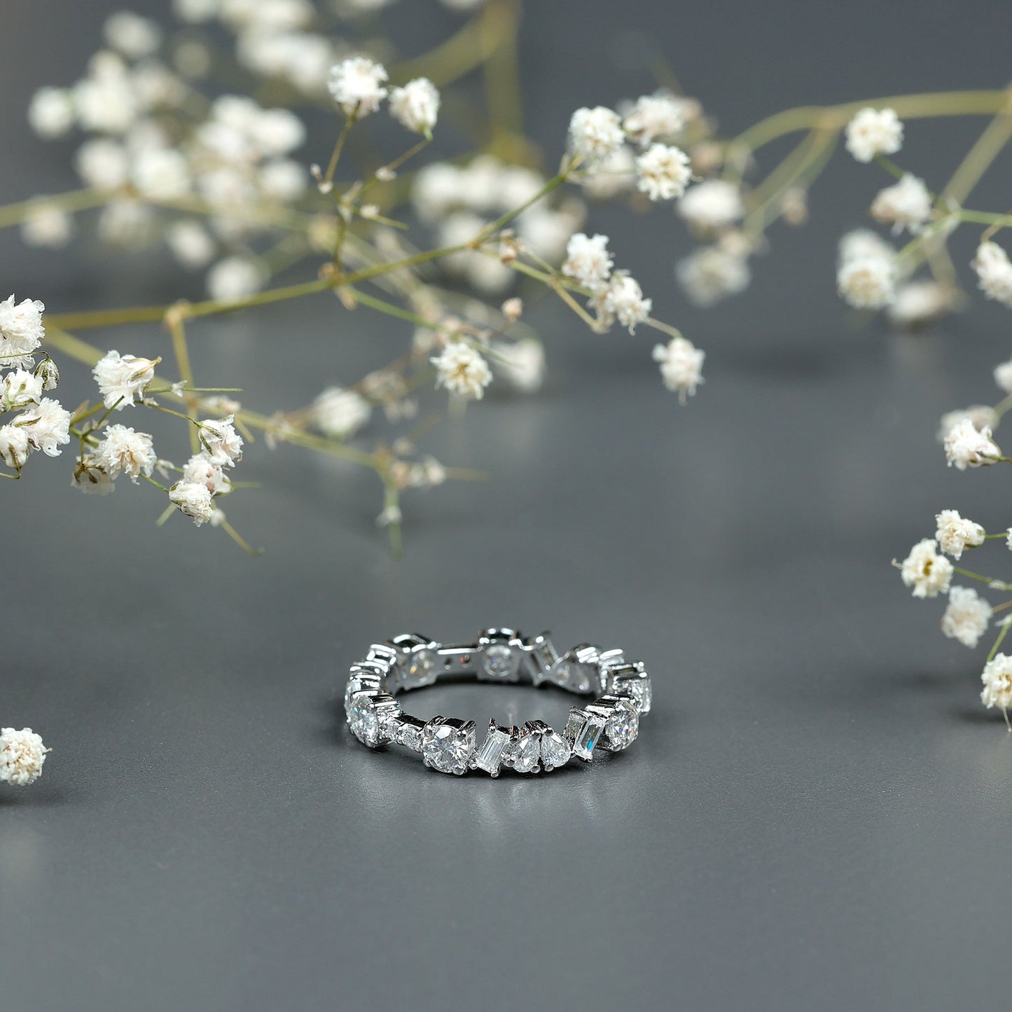 Certified Moissanite Designer Wedding Band Ring For Women