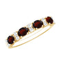 Natural Garnet Eternity Wedding Band in Yellow Gold Plated Silver