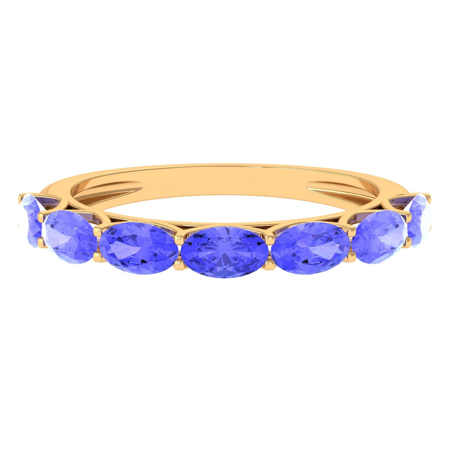 Oval Shape Tanzanite East West Eternity Band Ring