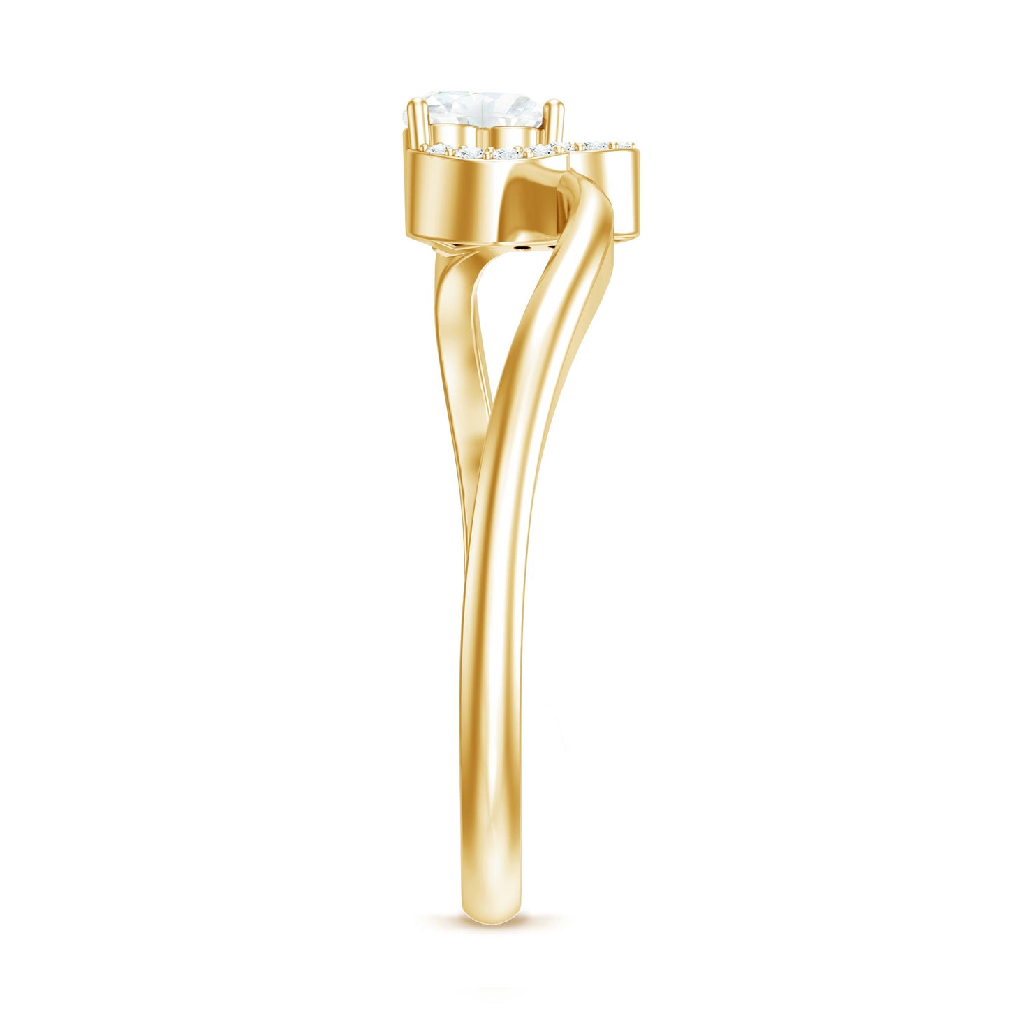 Certified Moissanite Heart Promise Ring for Her