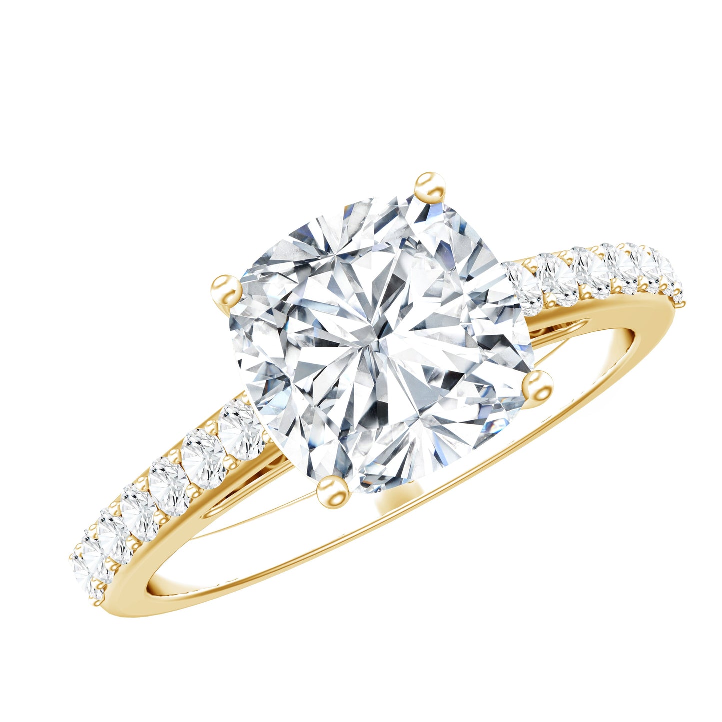 3 CT Cushion Cut Moissanite Solitaire Engagement Ring