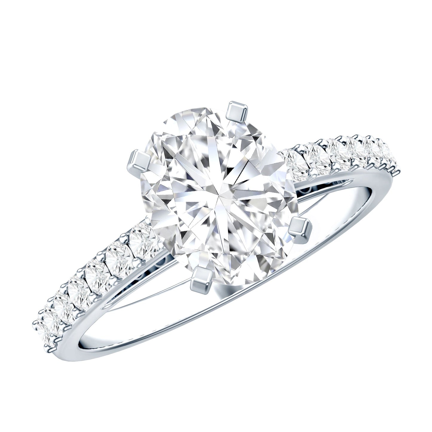 Brilliant Cut Moissanite Oval Engagement Ring