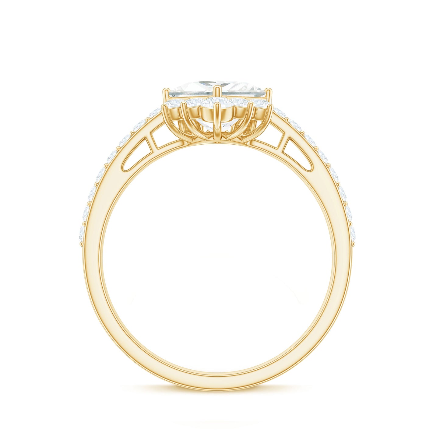 Princess Cut Moissanite Designer Engagement Ring for Women
