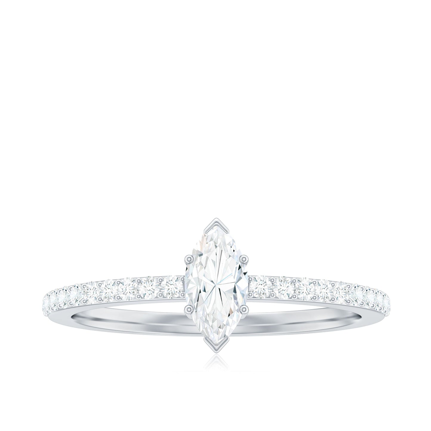 Marquise Cut Moissanite Solitaire Promise Ring for Women