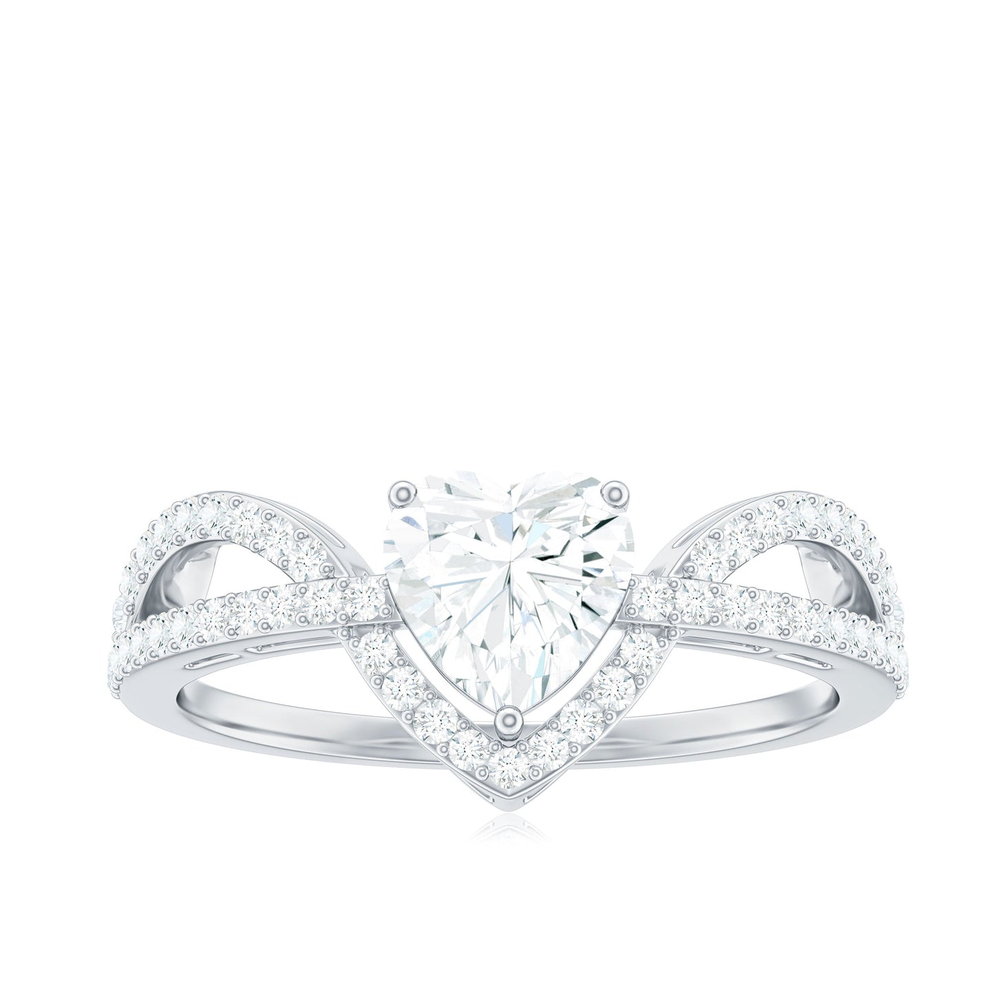 Heart Shaped Moissanite Designer Engagement Ring