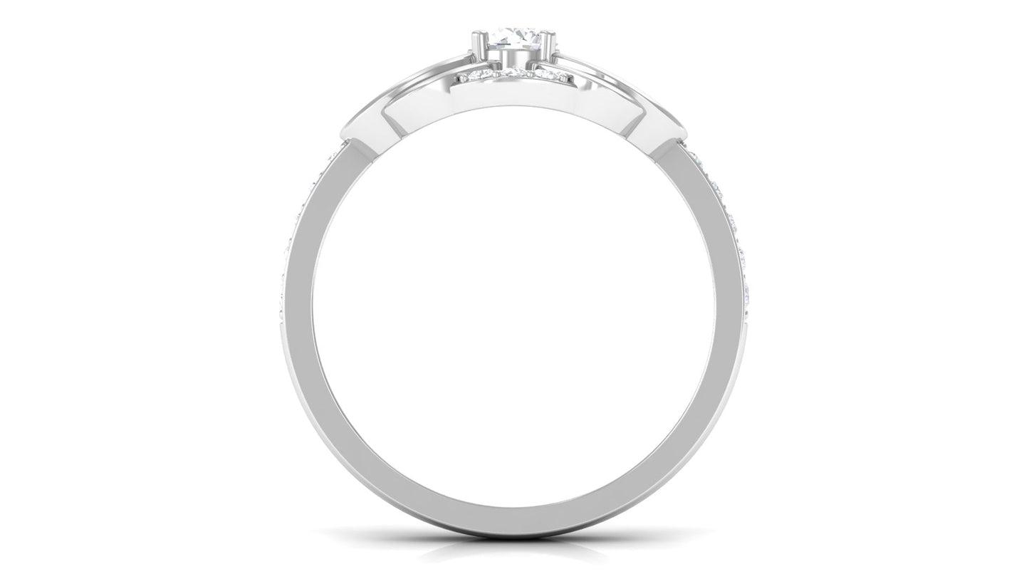 Nature Inspired Real Diamond Engagement Ring for Women