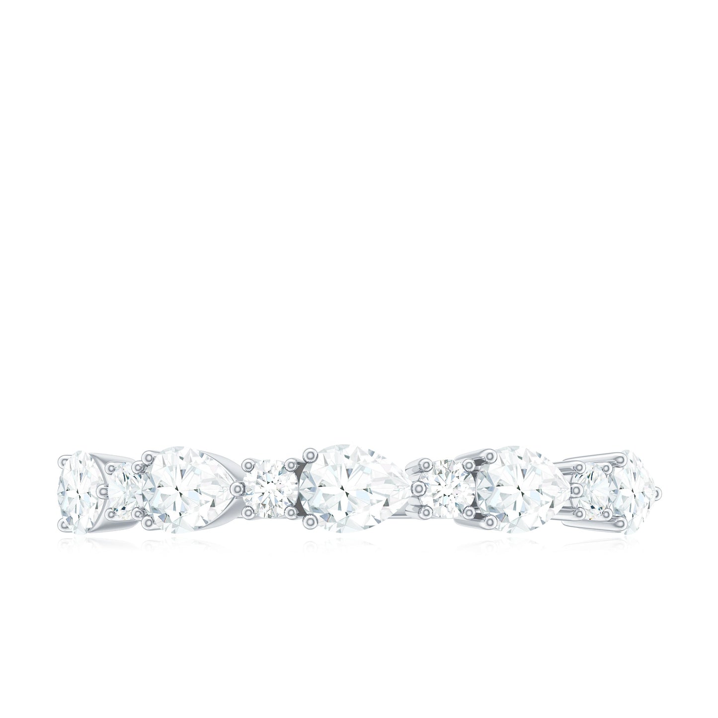 Certified Moissanite Half Eternity Stackable Ring for Women