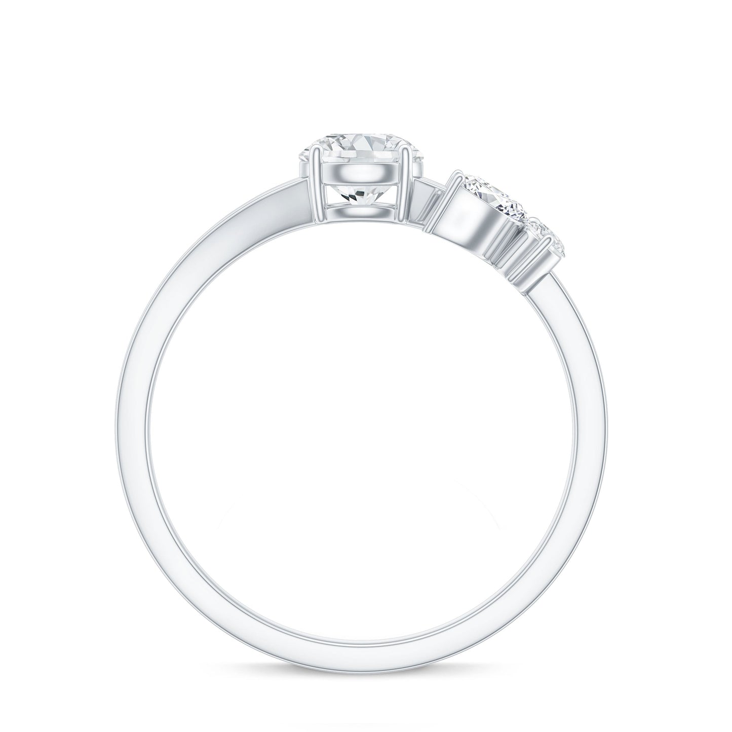 Certified Moissanite Promise Ring with Butterfly Motif