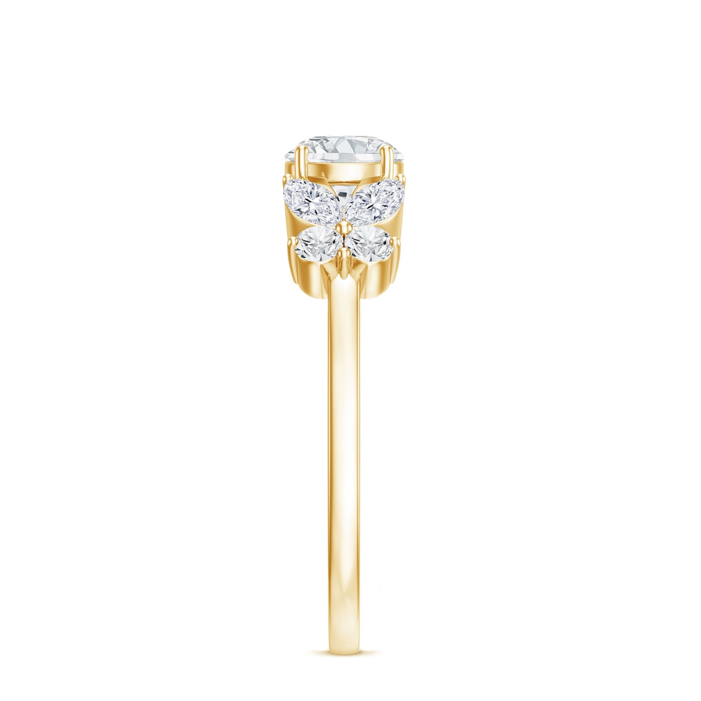 Certified Moissanite Promise Ring with Butterfly Motif