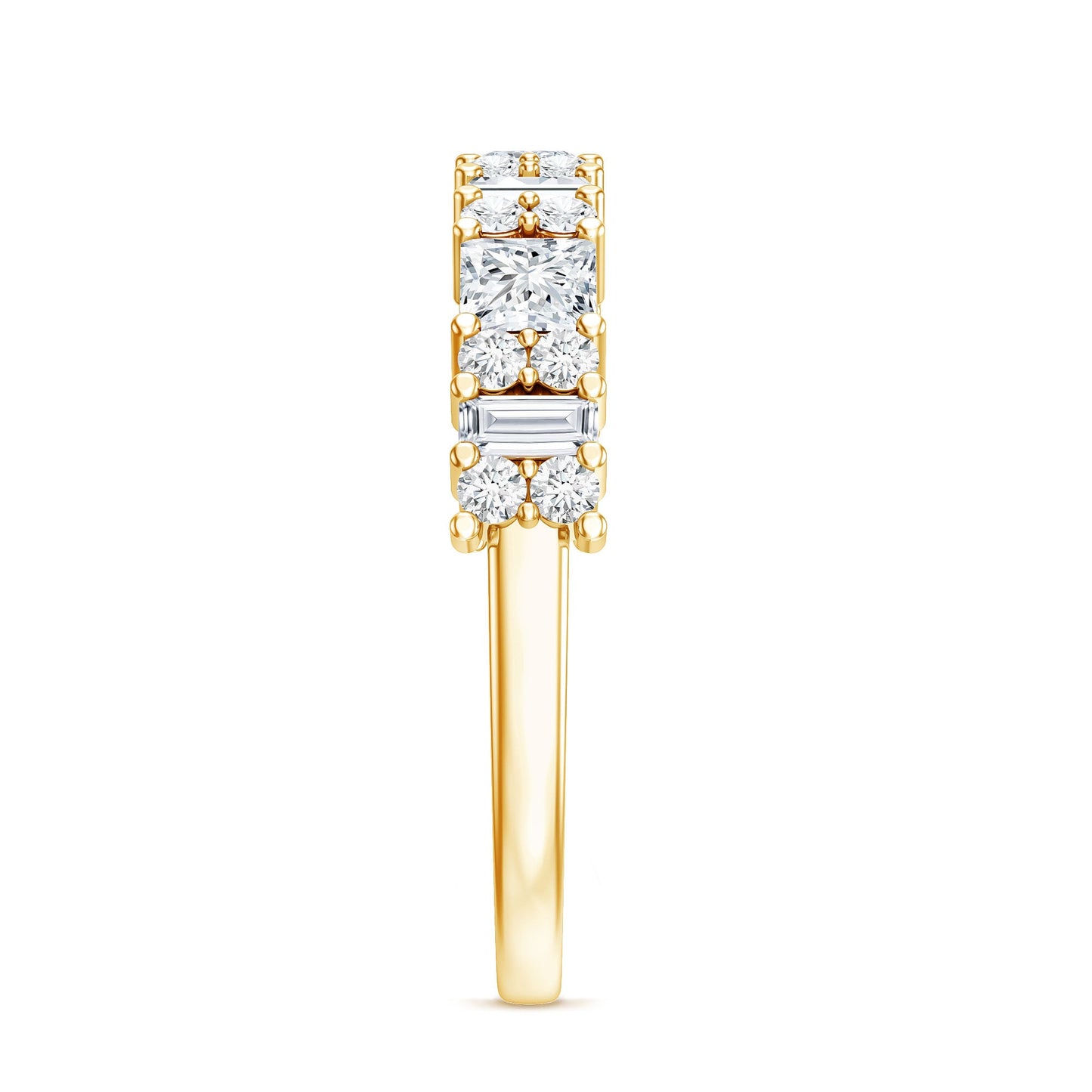 Certified Moissanite Half Eternity Wedding Band for Women
