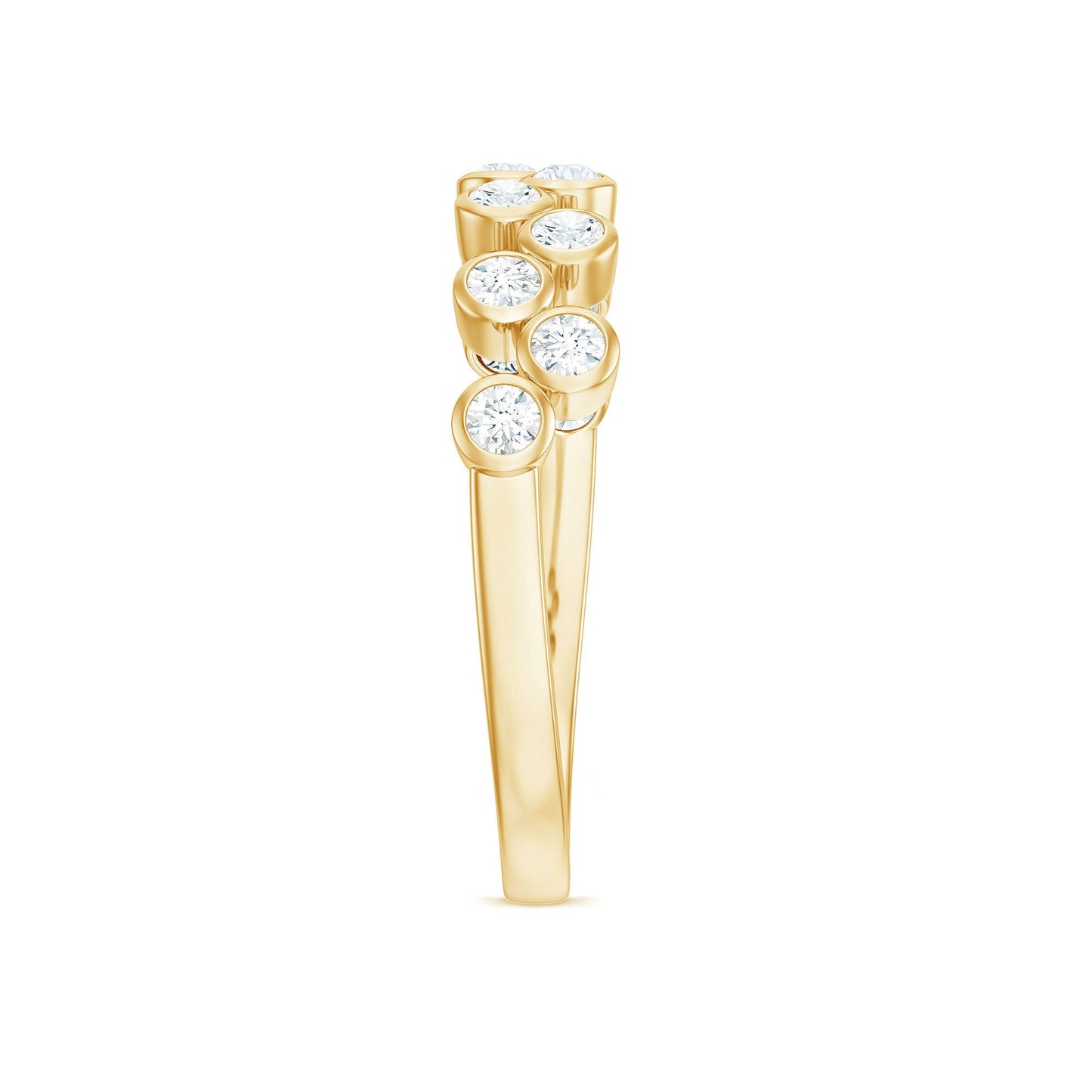 Bezel Set Moissanite Half Eternity Ring for Women
