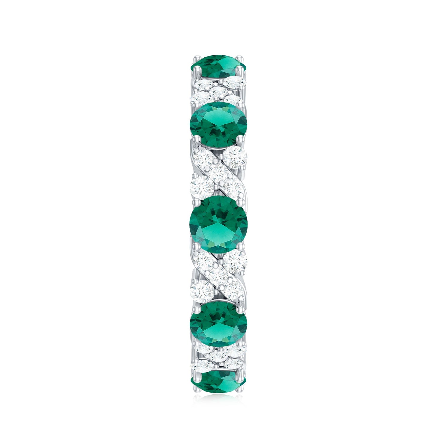 Elegant Lab Grown Emerald Diamond Eternity Wedding Band
