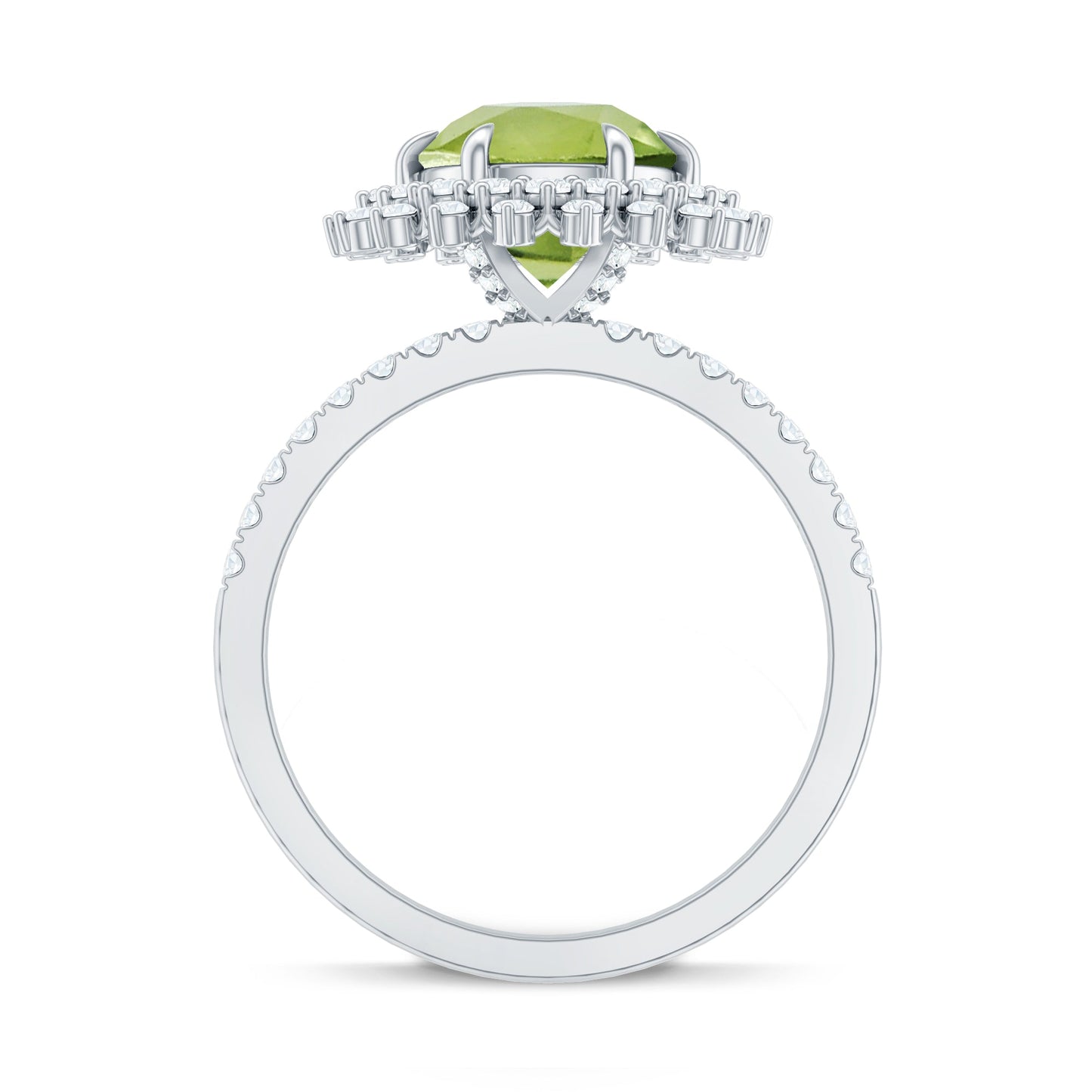 Certified Real 2 Carat Peridot Statement Engagement Ring