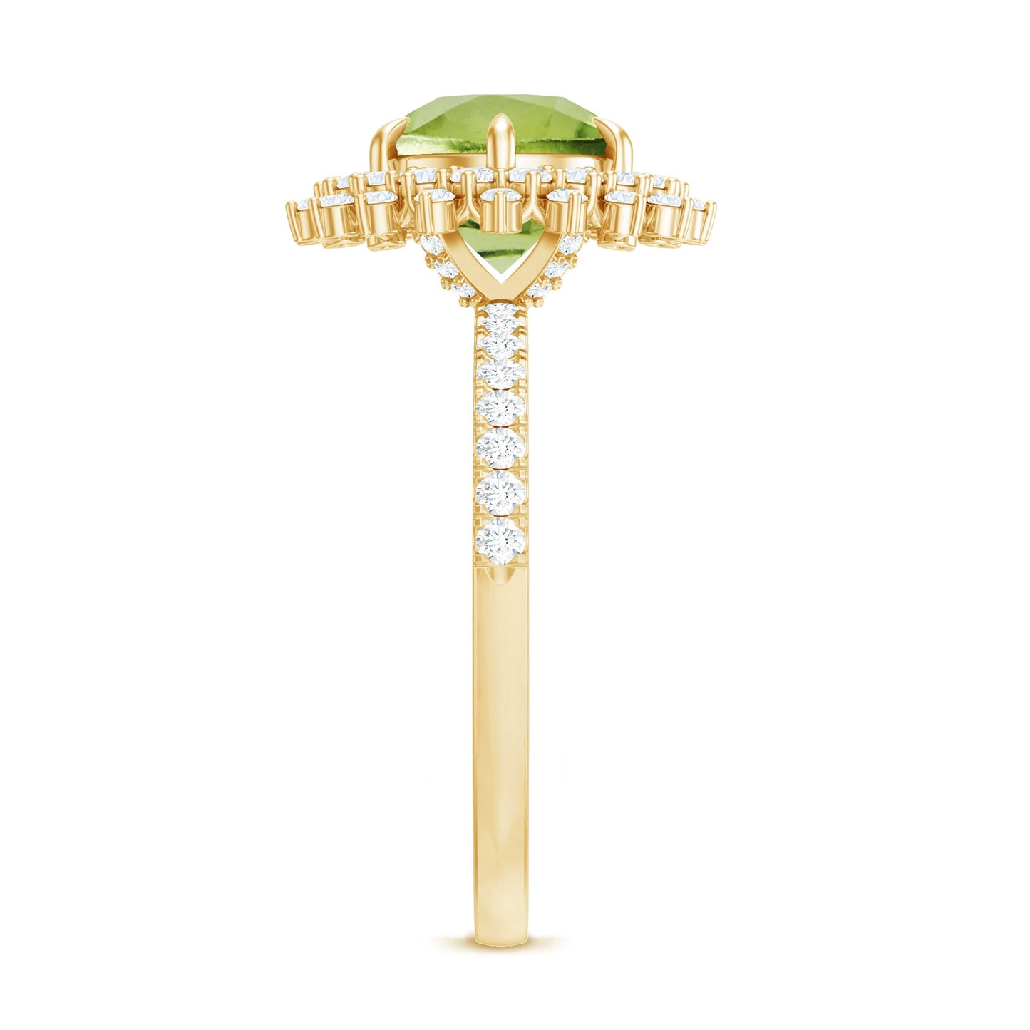 Certified Real 2 Carat Peridot Statement Engagement Ring