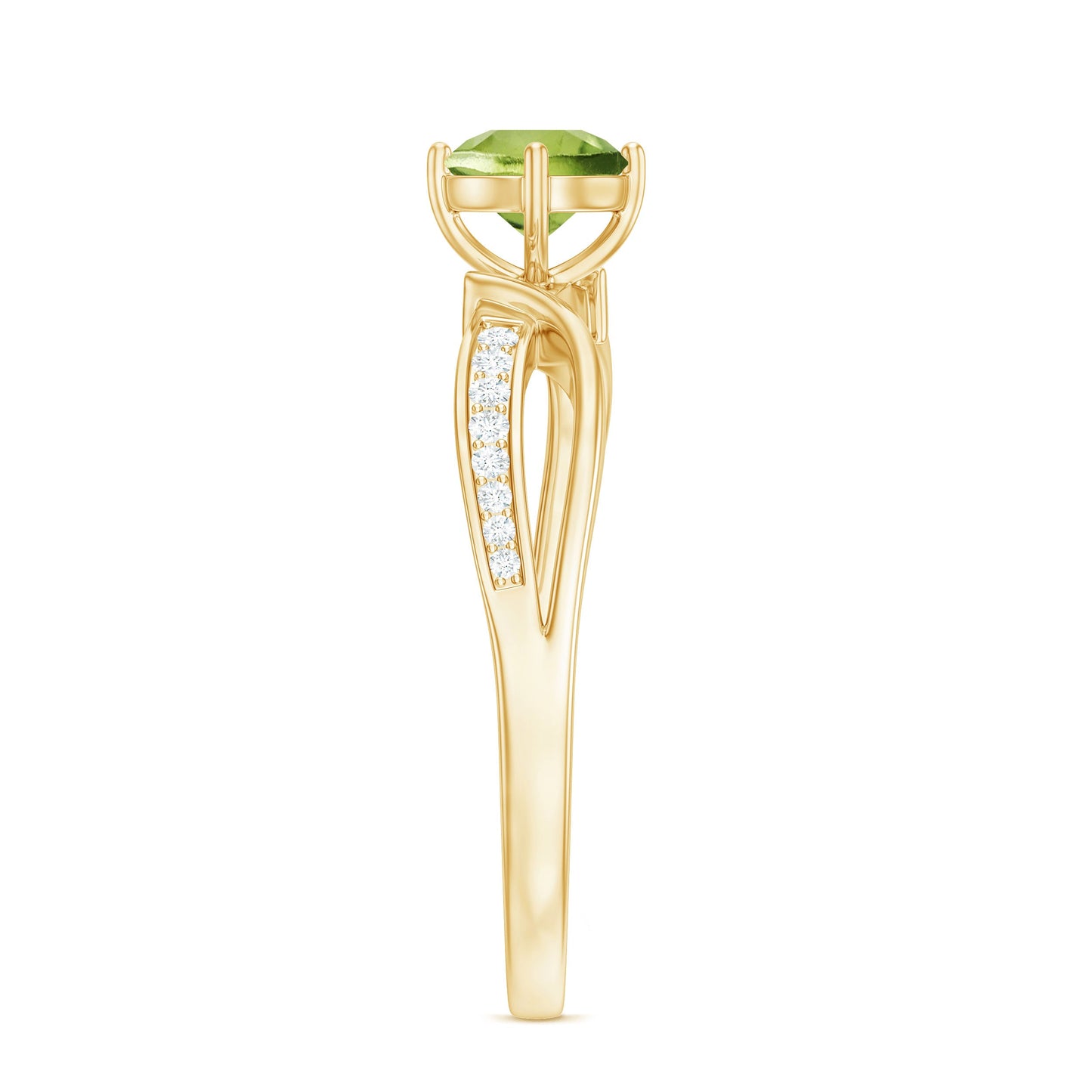 Real 0.5 Carat Peridot Infinity Promise Ring with Diamond