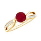 Natural 0.6 Carat Ruby Infinity Promise Ring with Diamond